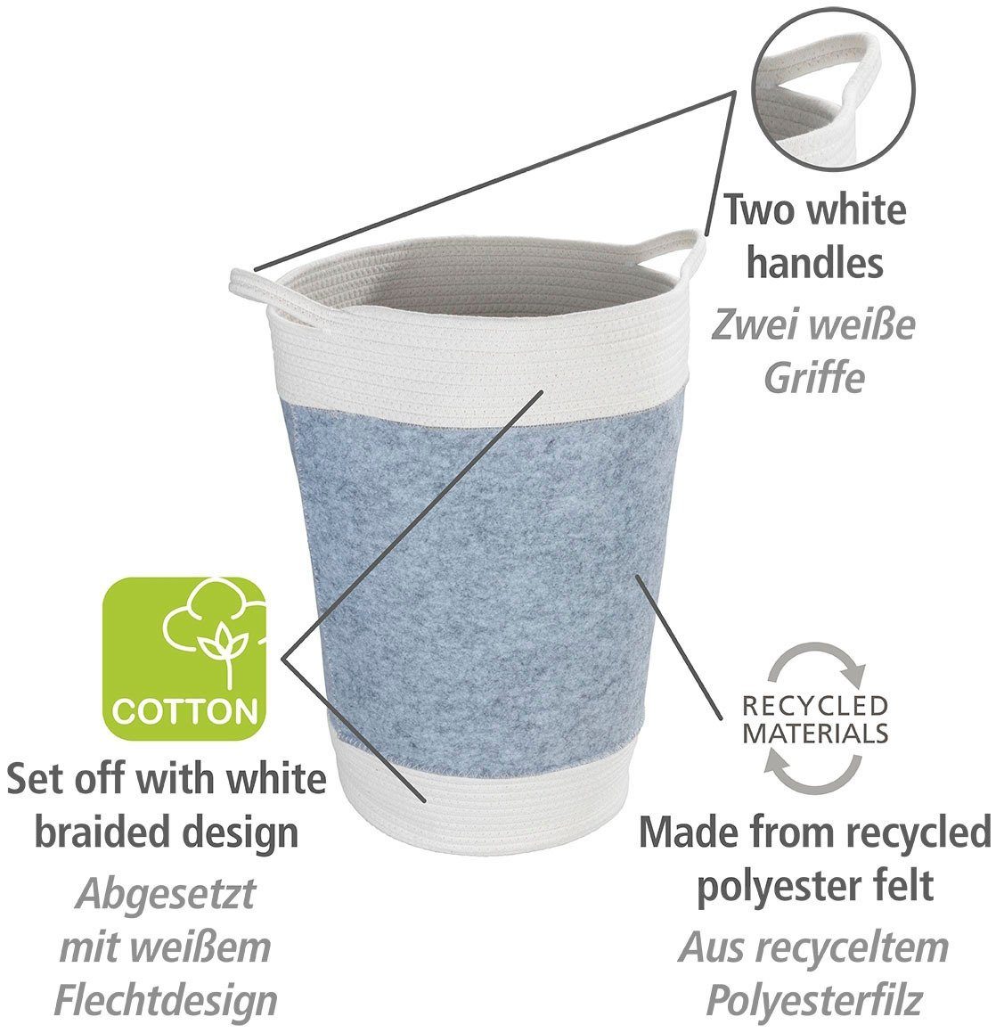 WENKO Aufbewahrungskorb recyceltem Bea Polyesterfilz aus (1 St)
