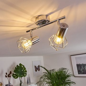 hofstein Deckenstrahler »Conco« Deckenlampe aus Metall in chrom, ohne Leuchtmittel, 3000 Kelvin, mit verstellbaren Strahlern, 2xE14, moderner Spot mit Gittern