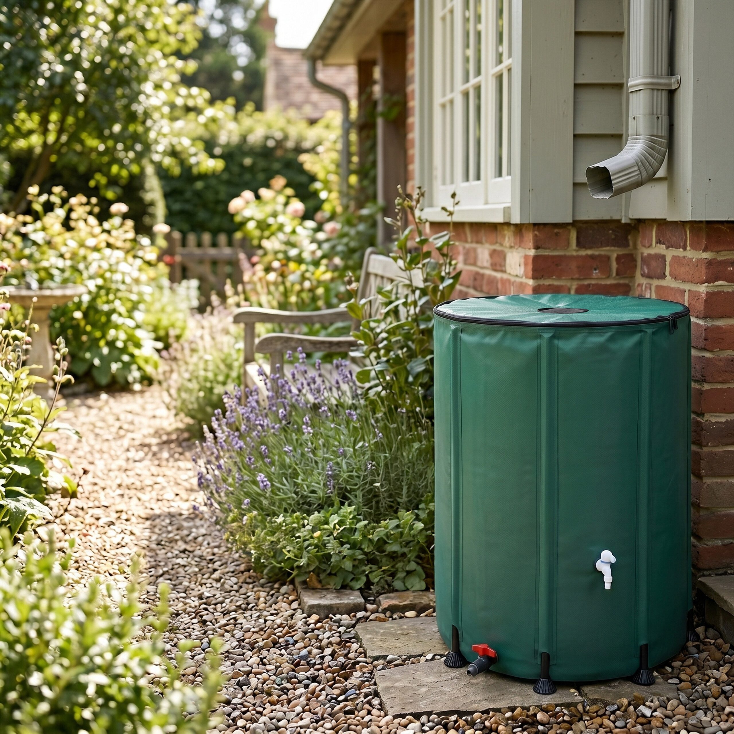 relaxdays Regentonne Faltbare Regentonne 250l, grün, 250 Liter