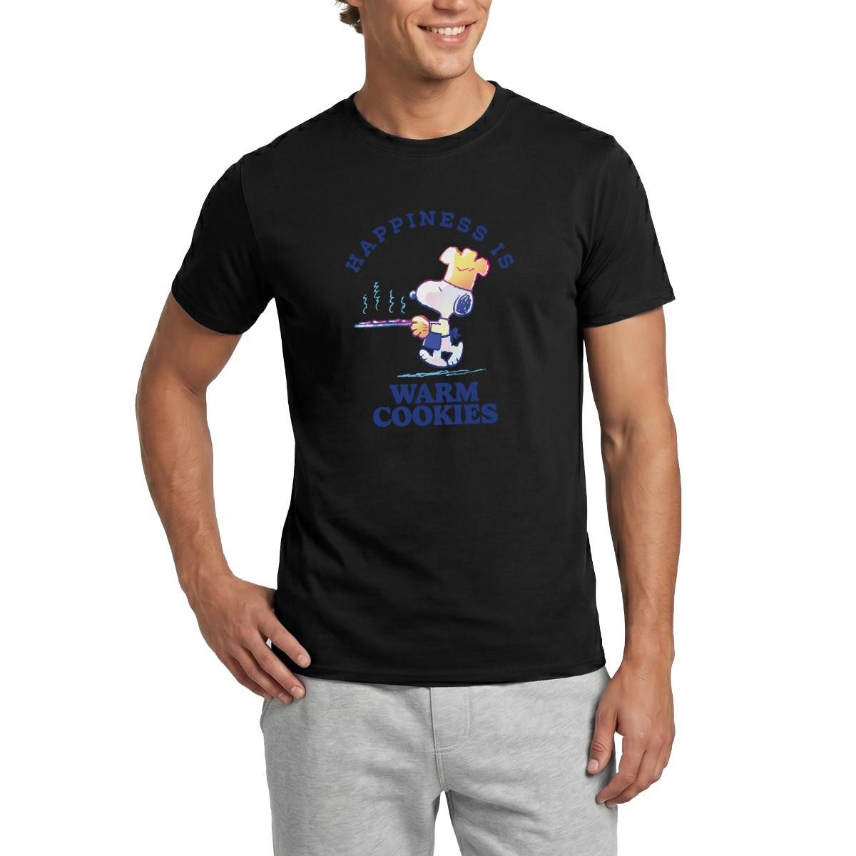 Spreadshirt T-Shirt Peanuts Snoopy Happiness Is Warm Cookies Männer T-Shirt (1-tlg)