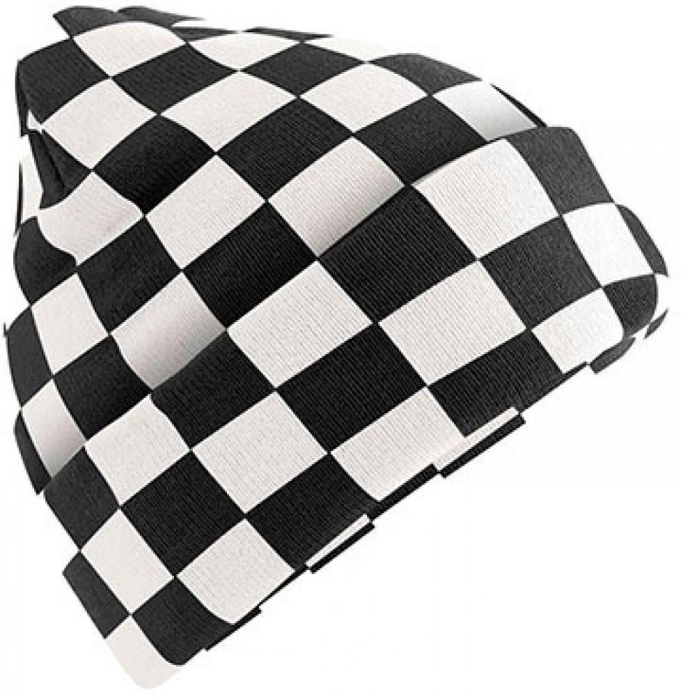 Beechfield® Bommelmütze Checkerboard Beanie Mütze