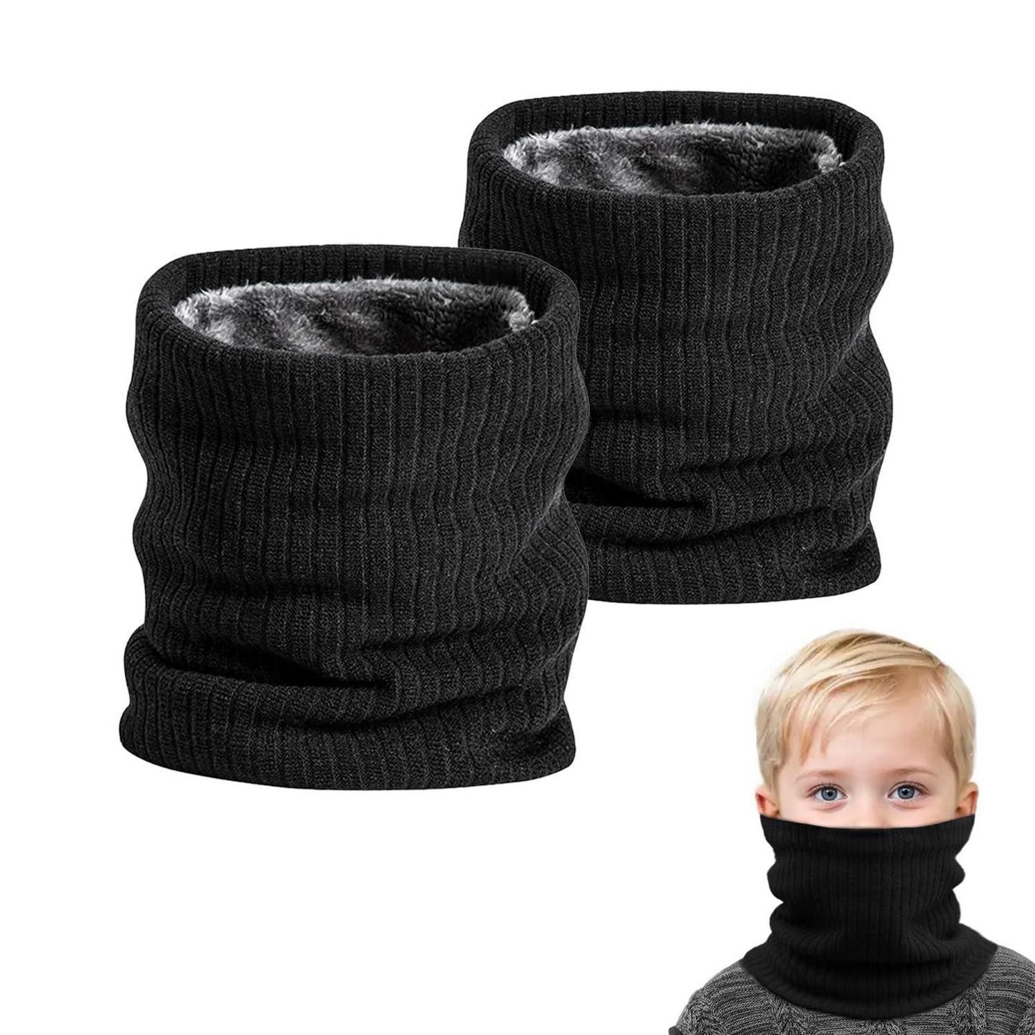 LuxusKollektion Multifunktionstuch Schlauchschal Kinder Schwarz Einheitsgröße, (2-St)