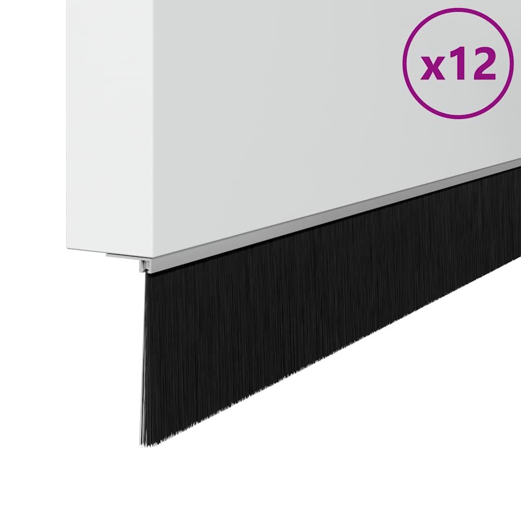vidaXL Türbodendichtung 100 cm Selbstklebende Türbürstendichtungen 12er Set Silber 100 cm