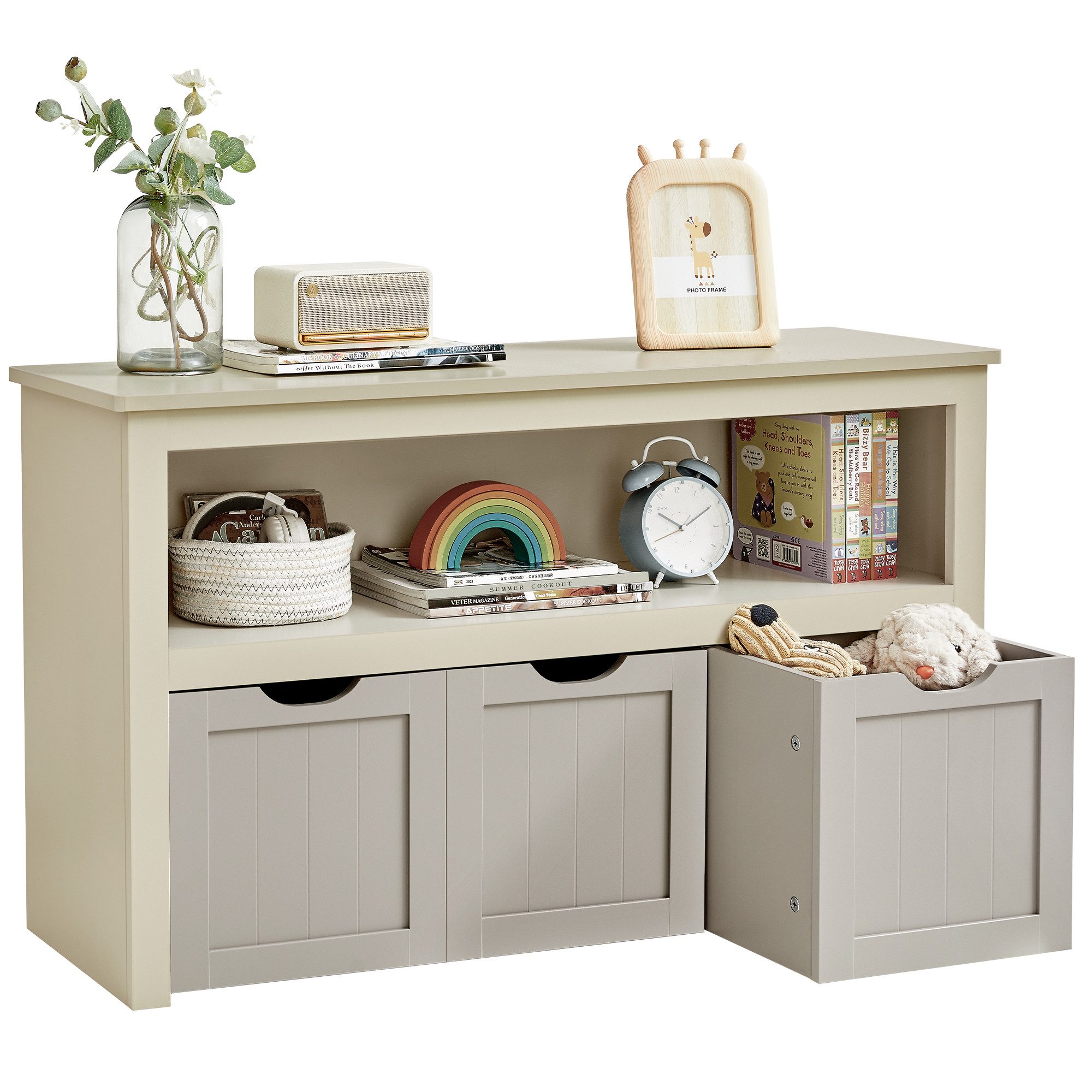 VASAGLE Kinderregal, Bücherregal Kinder, Spielzeugregal, mit Rollen, 30 x 1 günstig online kaufen