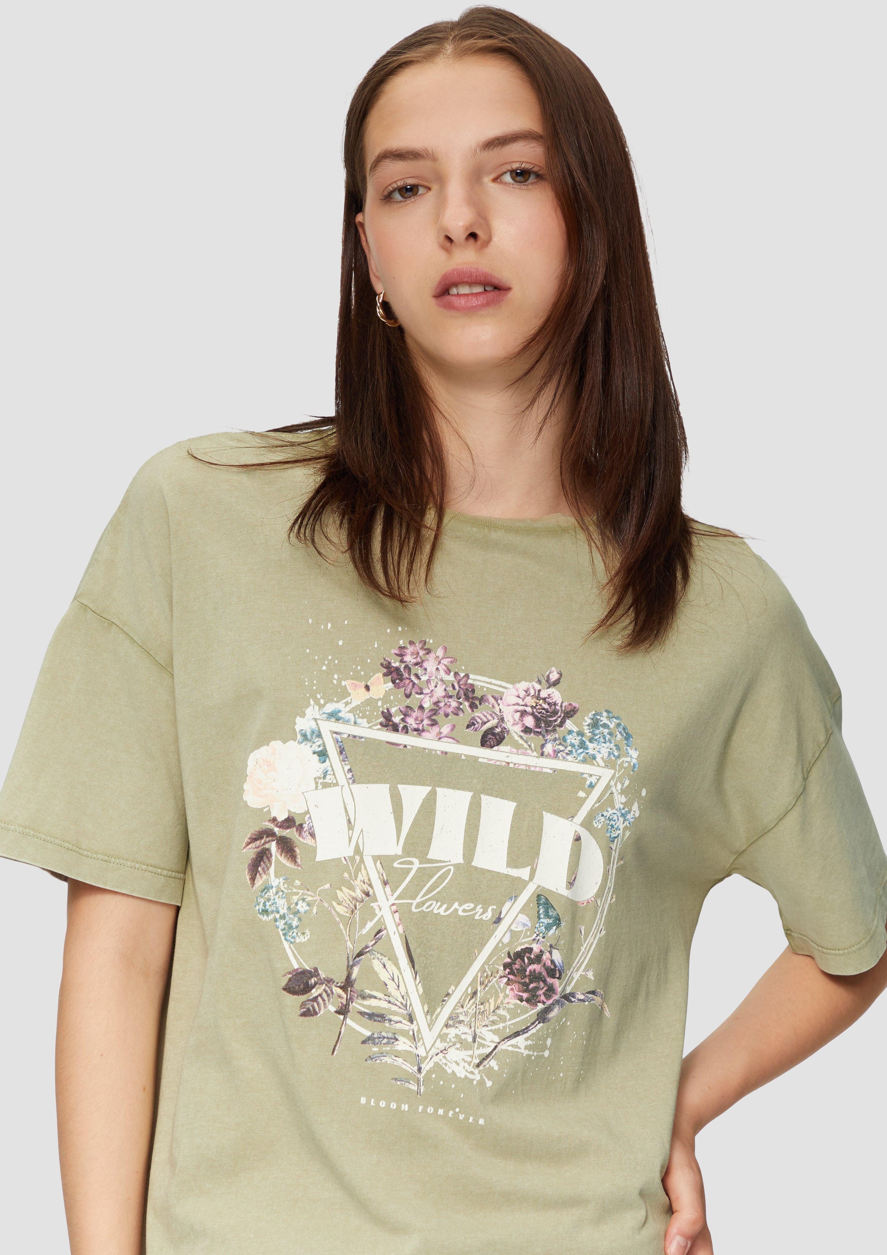 QS Kurzarmshirt Baumwoll-T-Shirt im Loose Fit günstig online kaufen