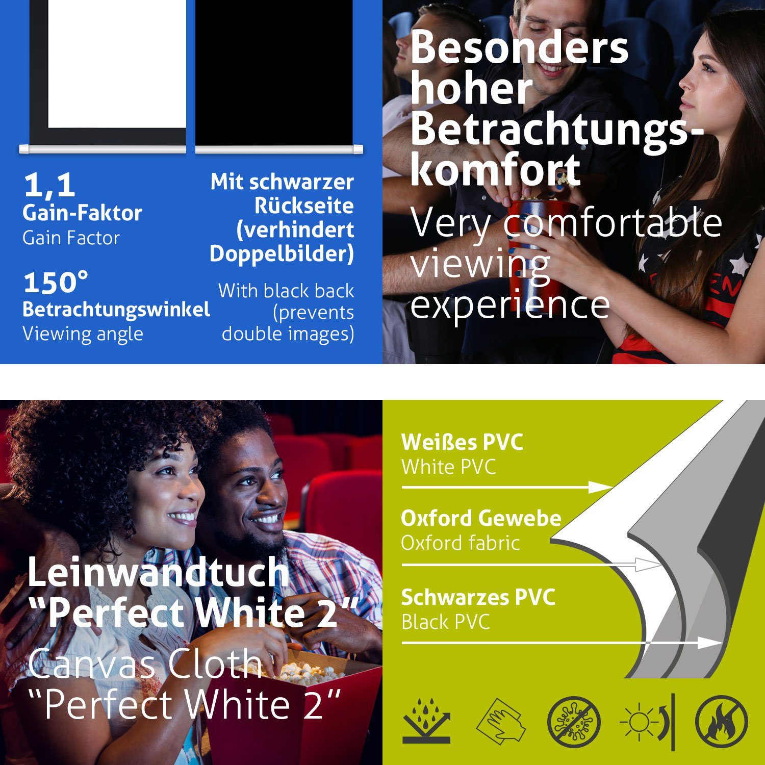 ESMART ESMART Germany Rollo Leinwand Rolloleinwand (Professional MIROLO)