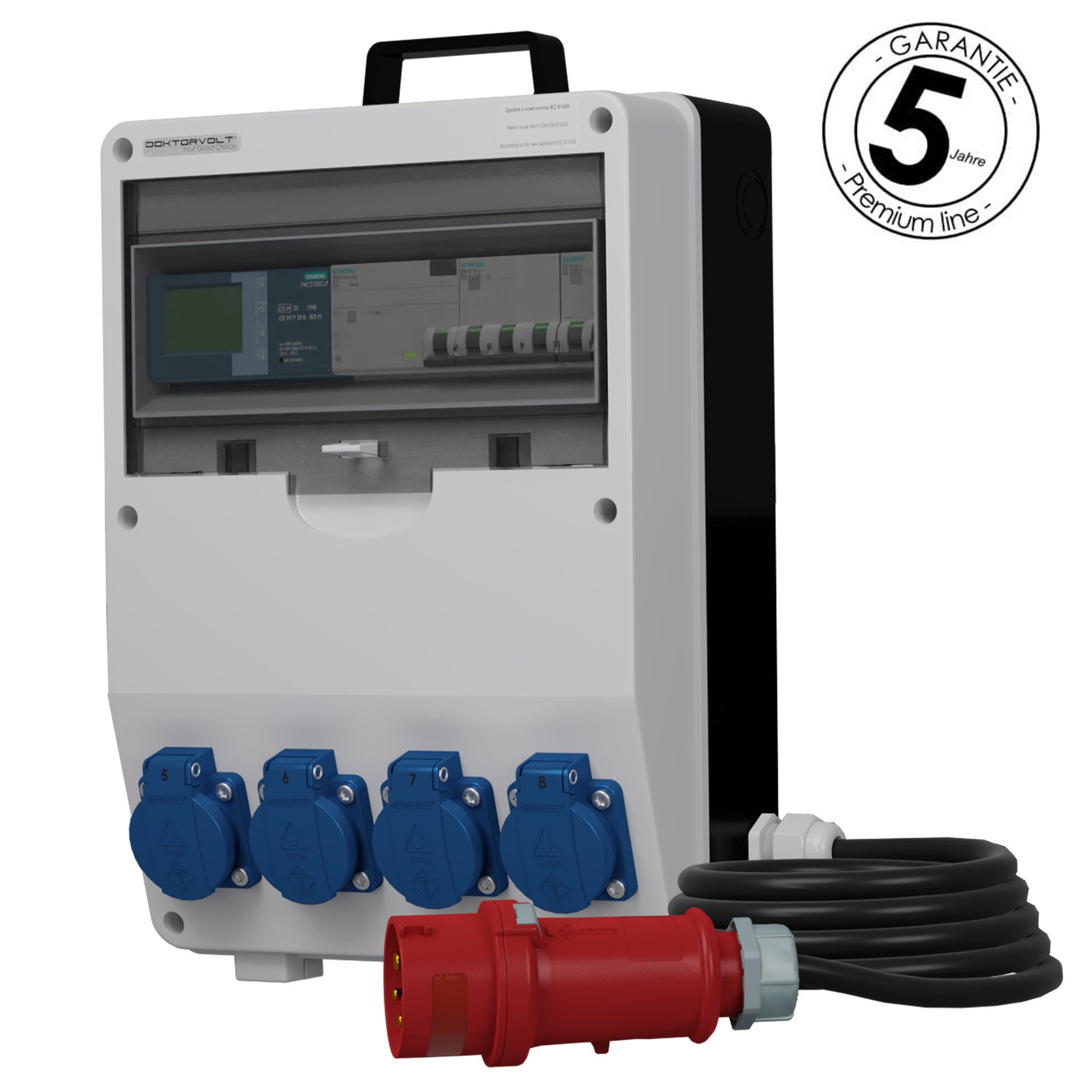 Doktorvolt Stromverteiler EEG Verteiler pTD-S/FI 4x230V Zähler Kabel Stromverteiler mit SIEMENS