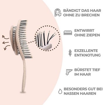 Ninabella Haarbürste Sanfte Bio Haarbürste für Damen, Herren und Kinder ohne Schmerzen, 1-tlg., Bio Haarbürste ohne Ziepen für Damen, Herren und Kinder
