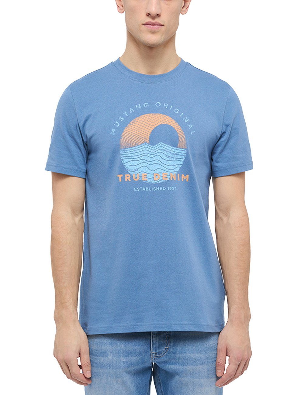 Print Alex C Style MUSTANG T-Shirt blau