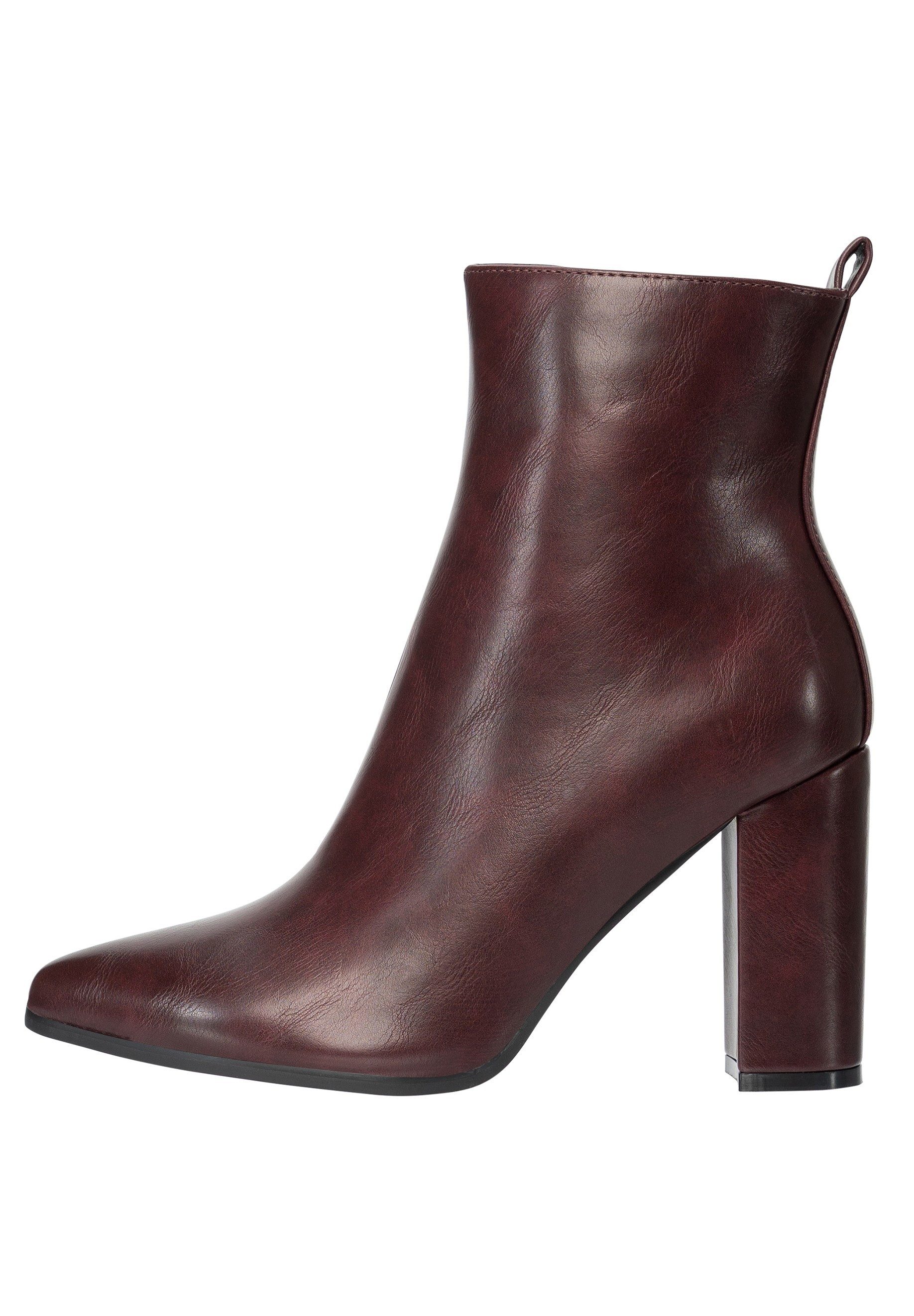 Salinyang Damen Stiefeletten Ankle Boots Spitz mit modernem Blockabsatz Stiefelette