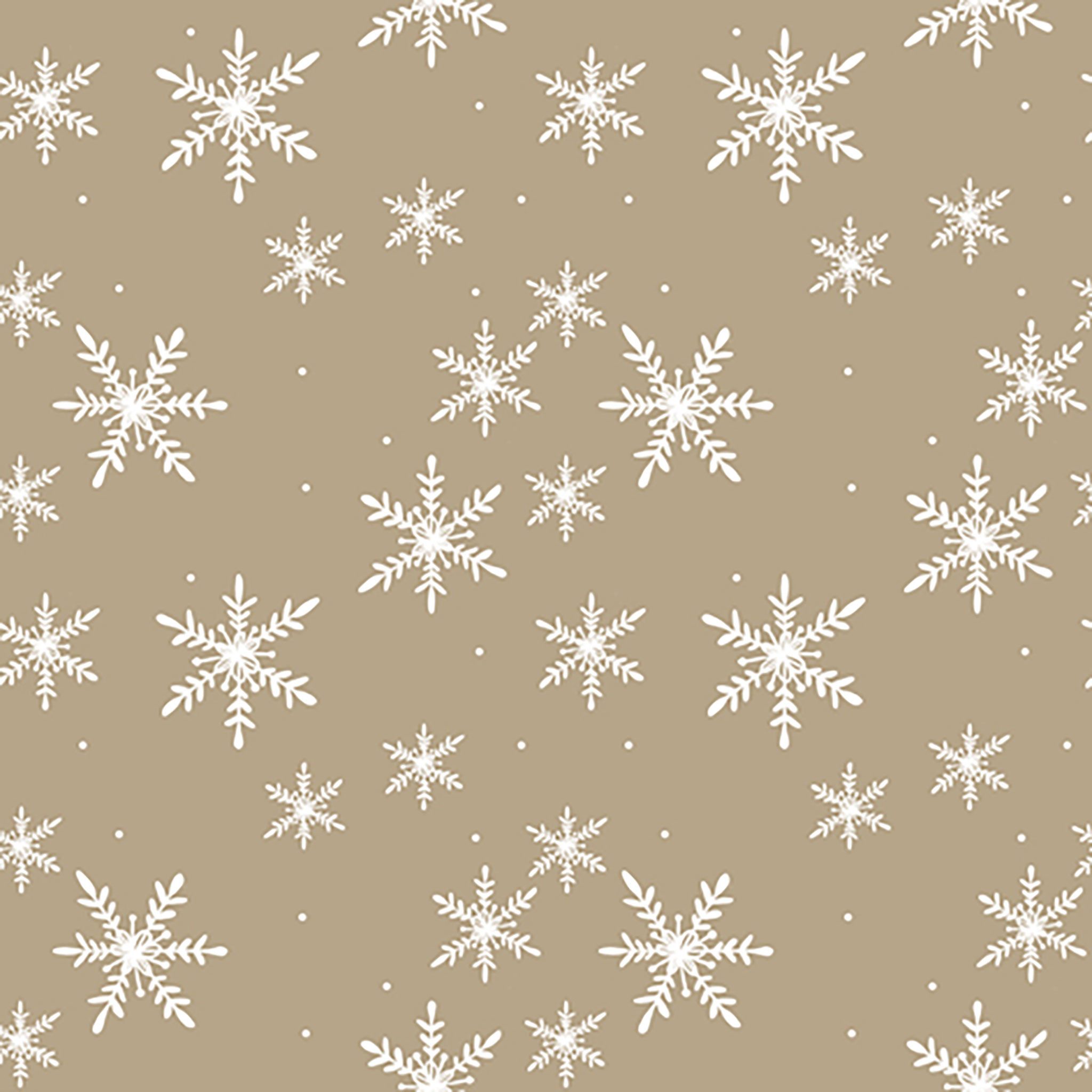 ti-flair Papierserviette, Servietten Papier 33x33cm Weiße Schneeflocken 20 Stück Beige