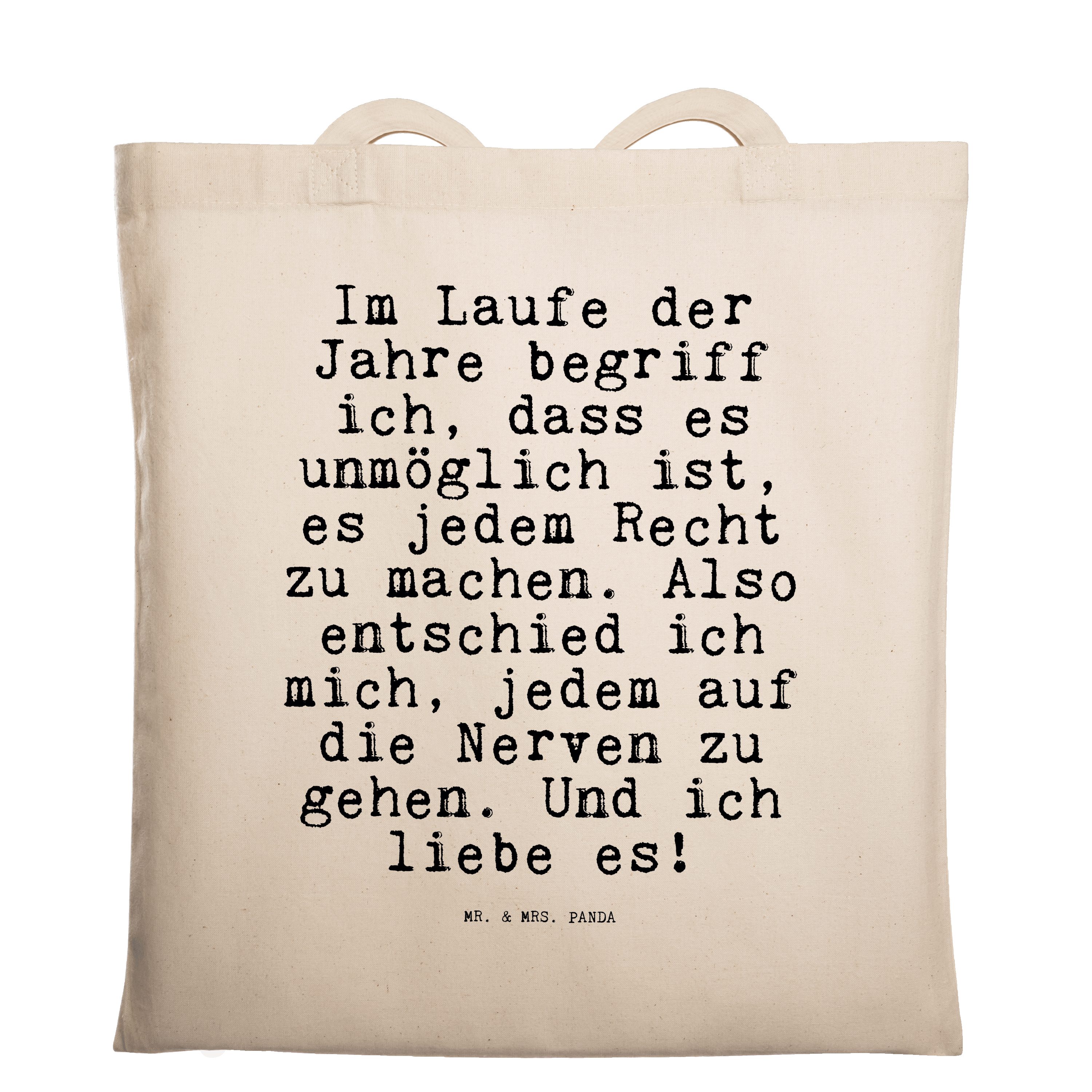 Mr. & Mrs. Panda Tragetasche »Im Laufe der Jahre... Transparent