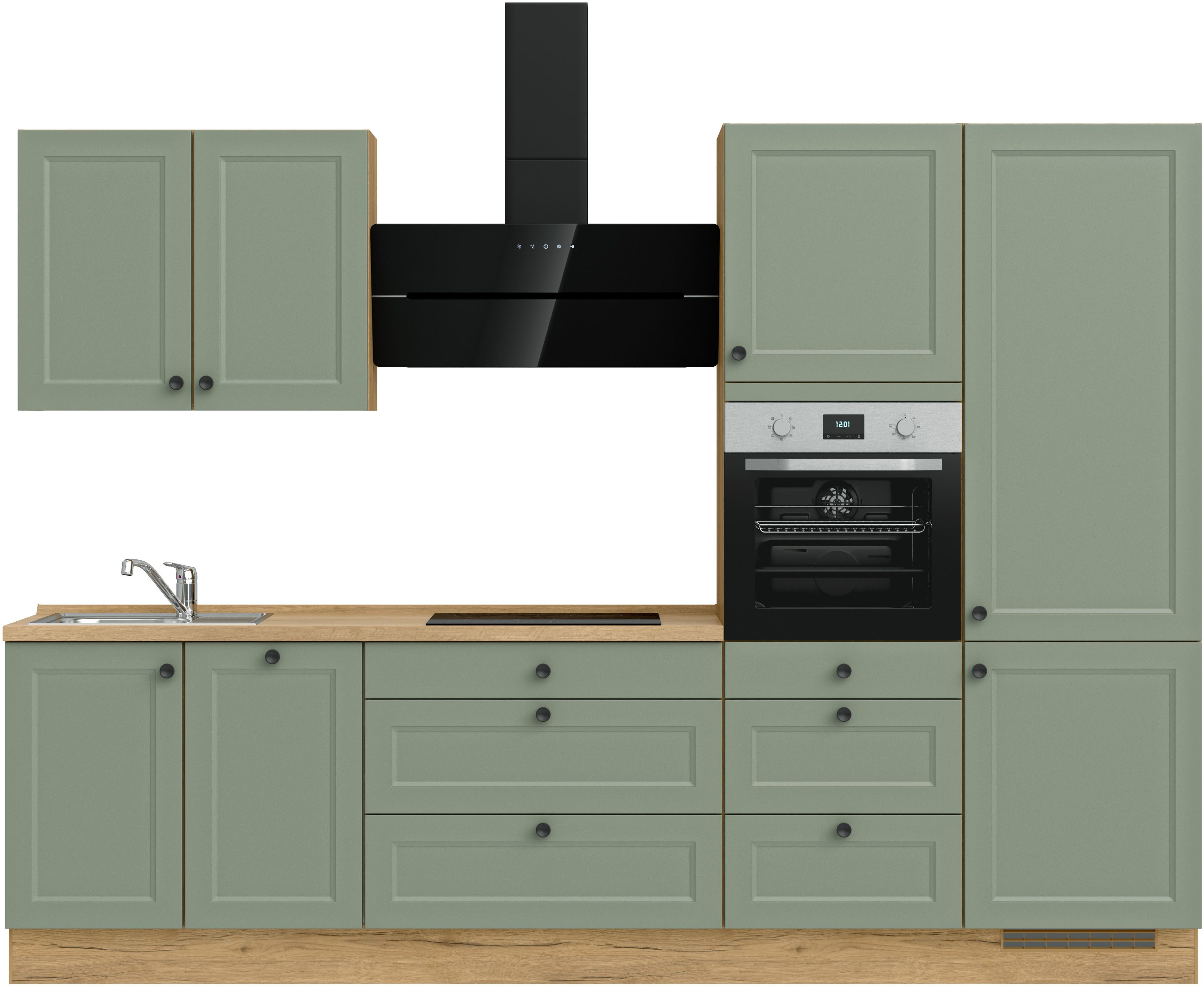 nobilia® Küchenzeile "Cascada II", vormontiert, Breite 300 cm, Ausrichtung wählbar, wahlw. mit E-Geräten