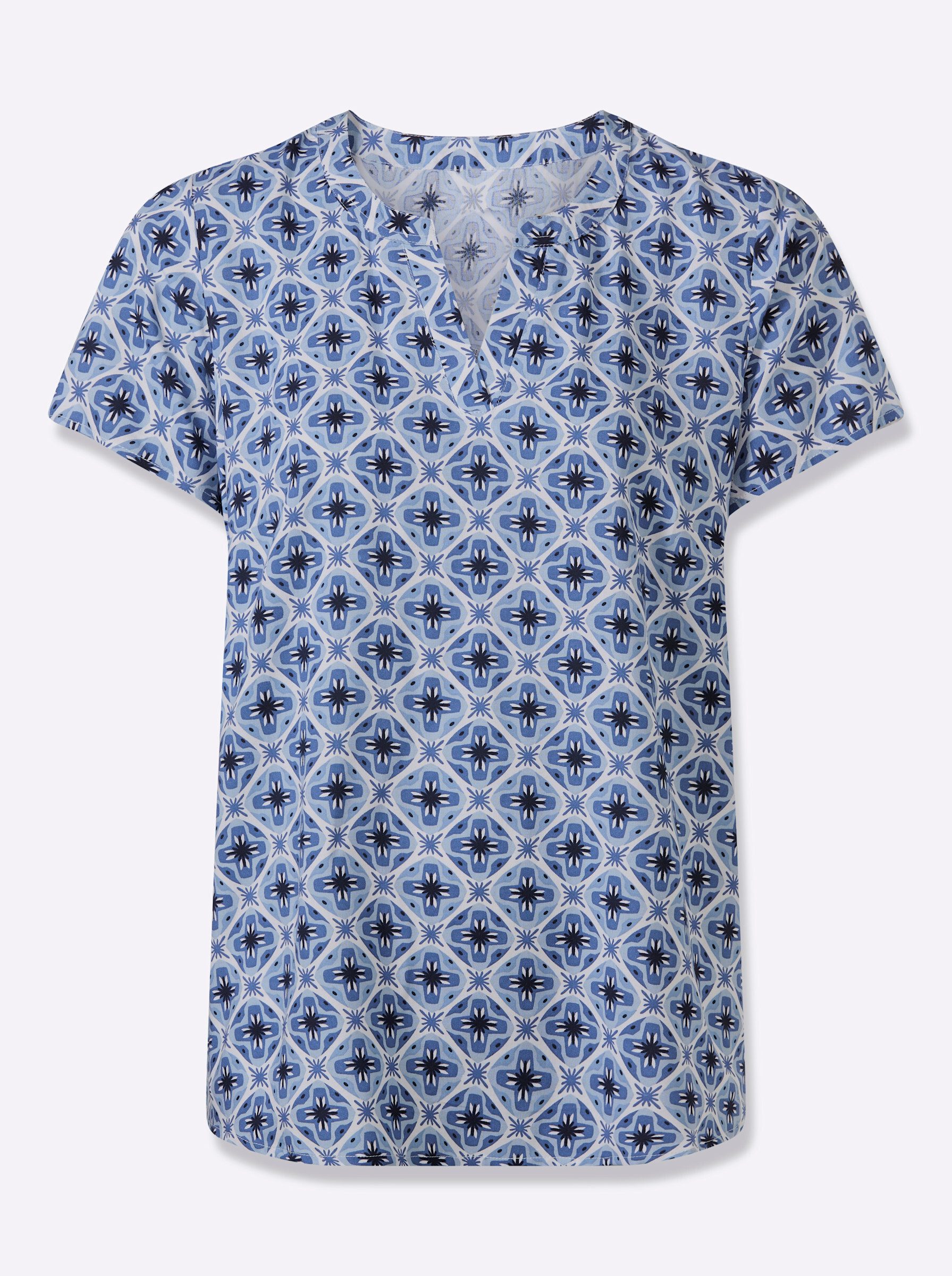 Klassische Bluse Schlupfbluse Kurzarm