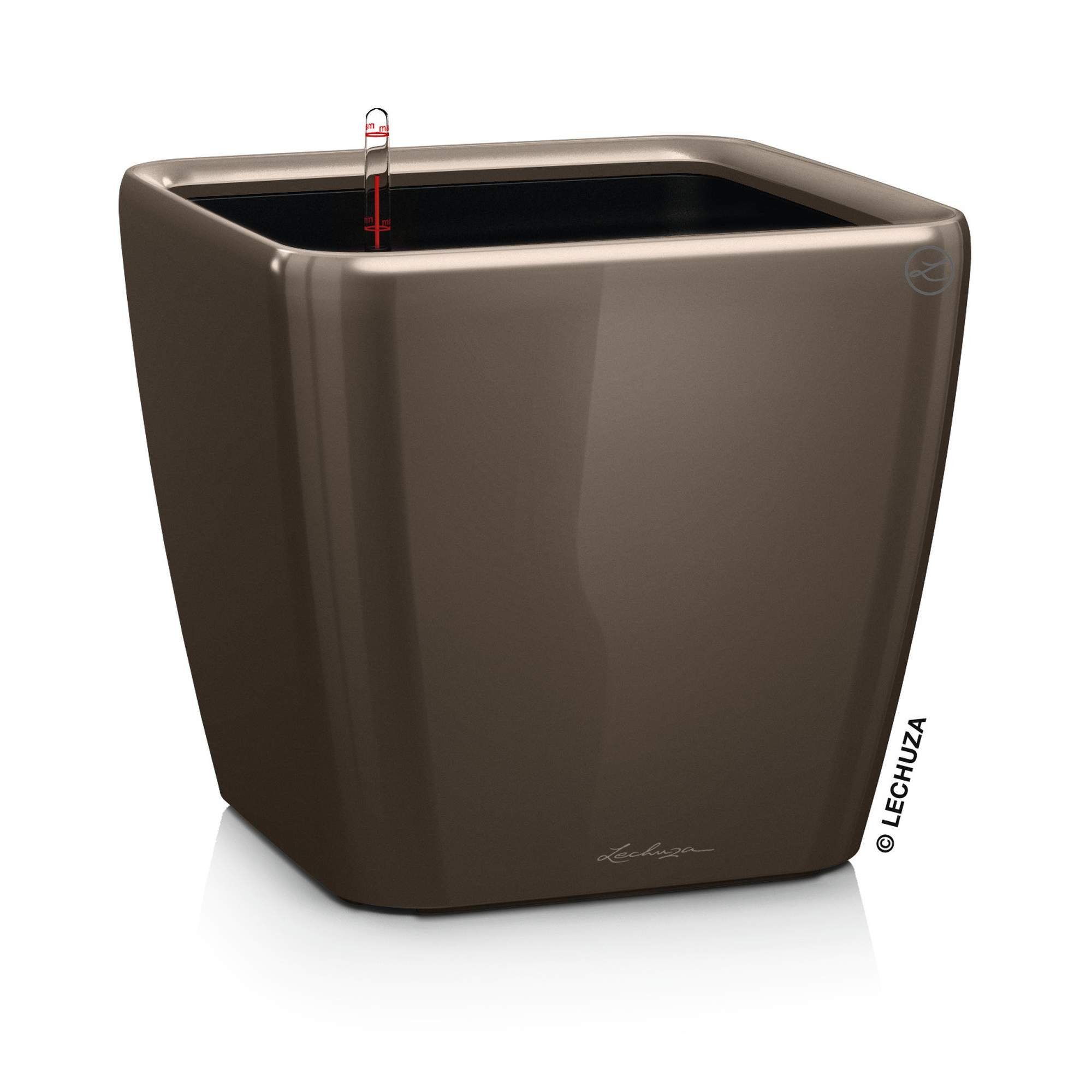 Blumentopf Quadro LS 43 taupe hochglanz