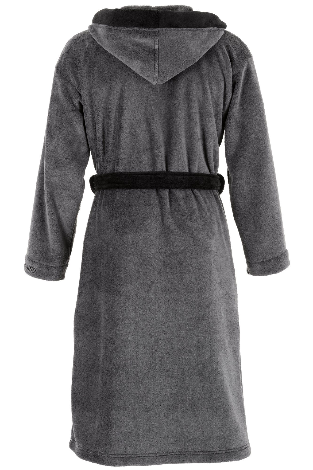 Di Ficchiano Bademantel Di Ficchiano Herren Bademantel MONZA mit Kapuze, wadenlang, Polyester, Weitenverstellung, Bindegürtel