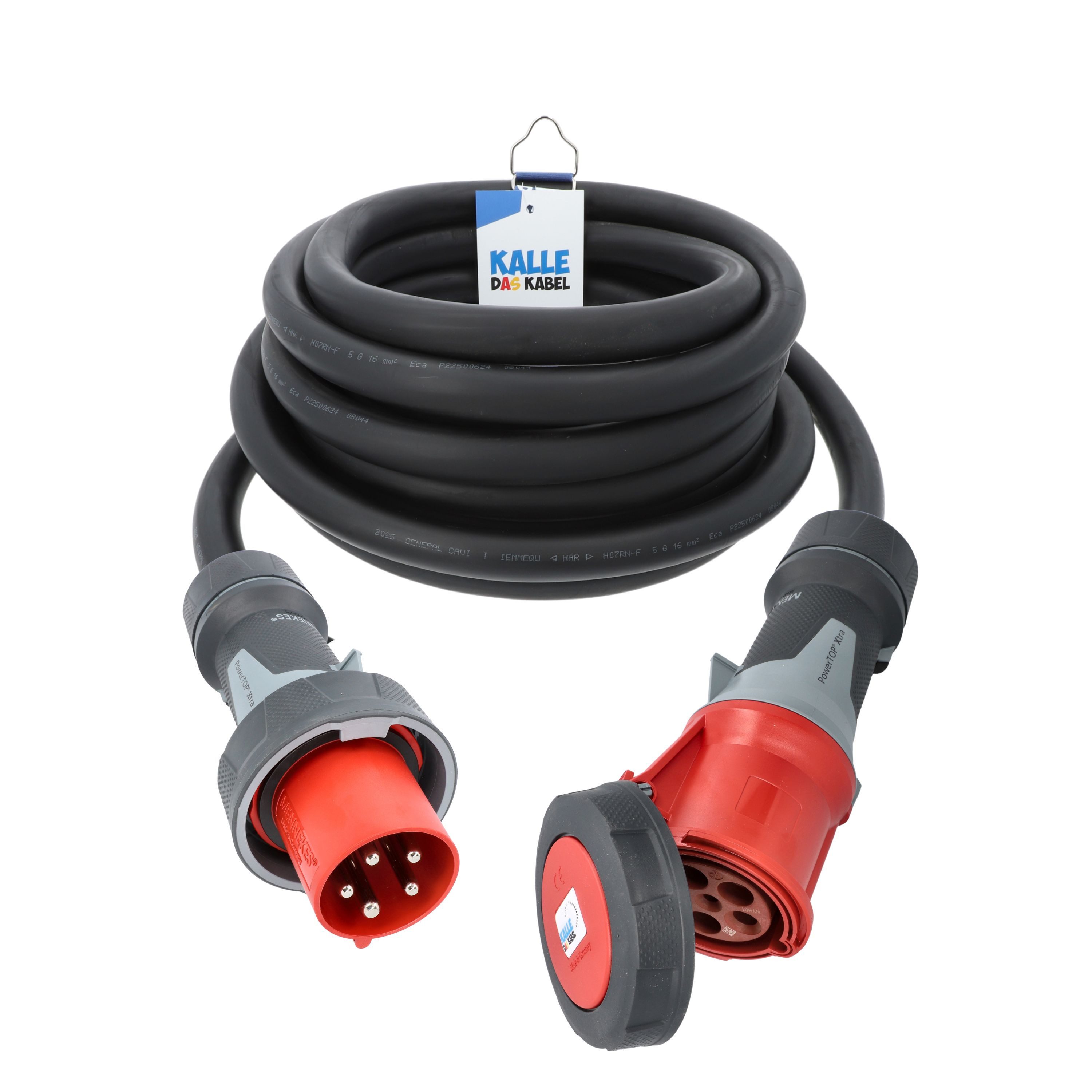 KALLE DAS KABEL Kalle Verlängerungskabel CEE 400V 63A 16,0 mm² IP67 5 Meter Verlängerungskabel, CEE 400V, 63A, CEE 400V, 63A (500 cm)