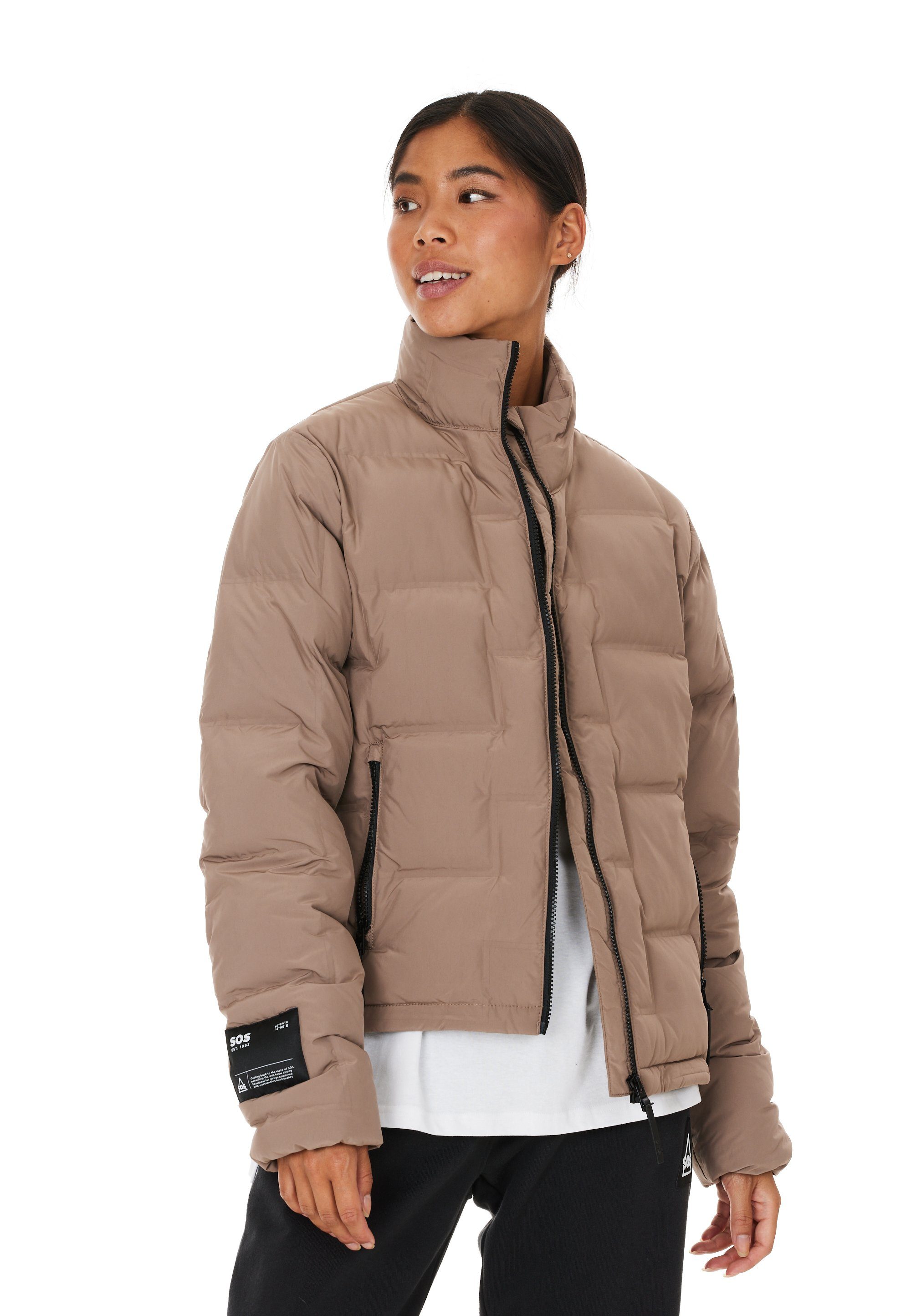 braun angenehm mit Outdoorjacke Futter SOS warmem Alagna