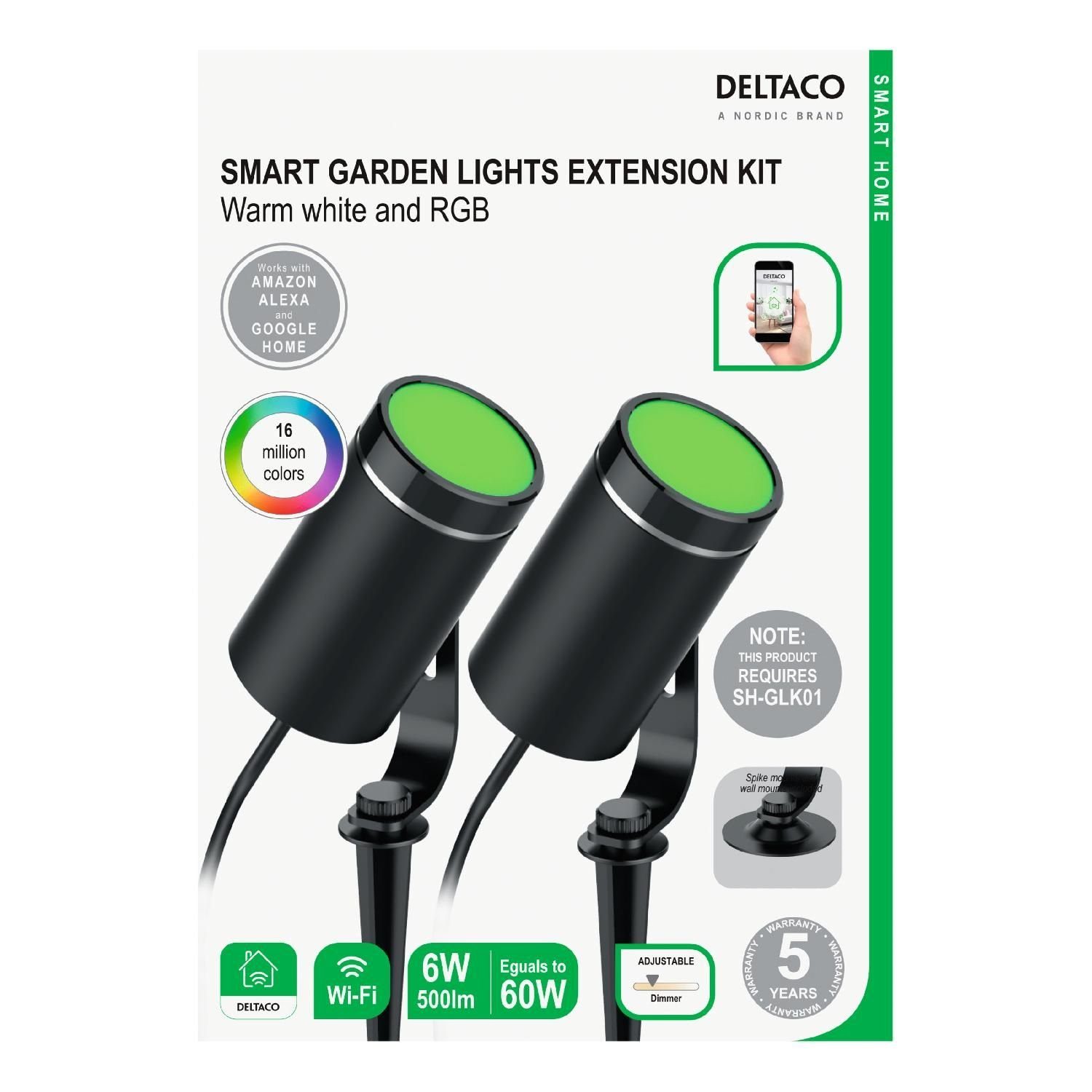 DELTACO SMART LED 5 HOME TUYA Schreibtischlampe Smarte Herstellergarantie Gartenbeleuchtung, Jahre System, inkl. Erweiterung