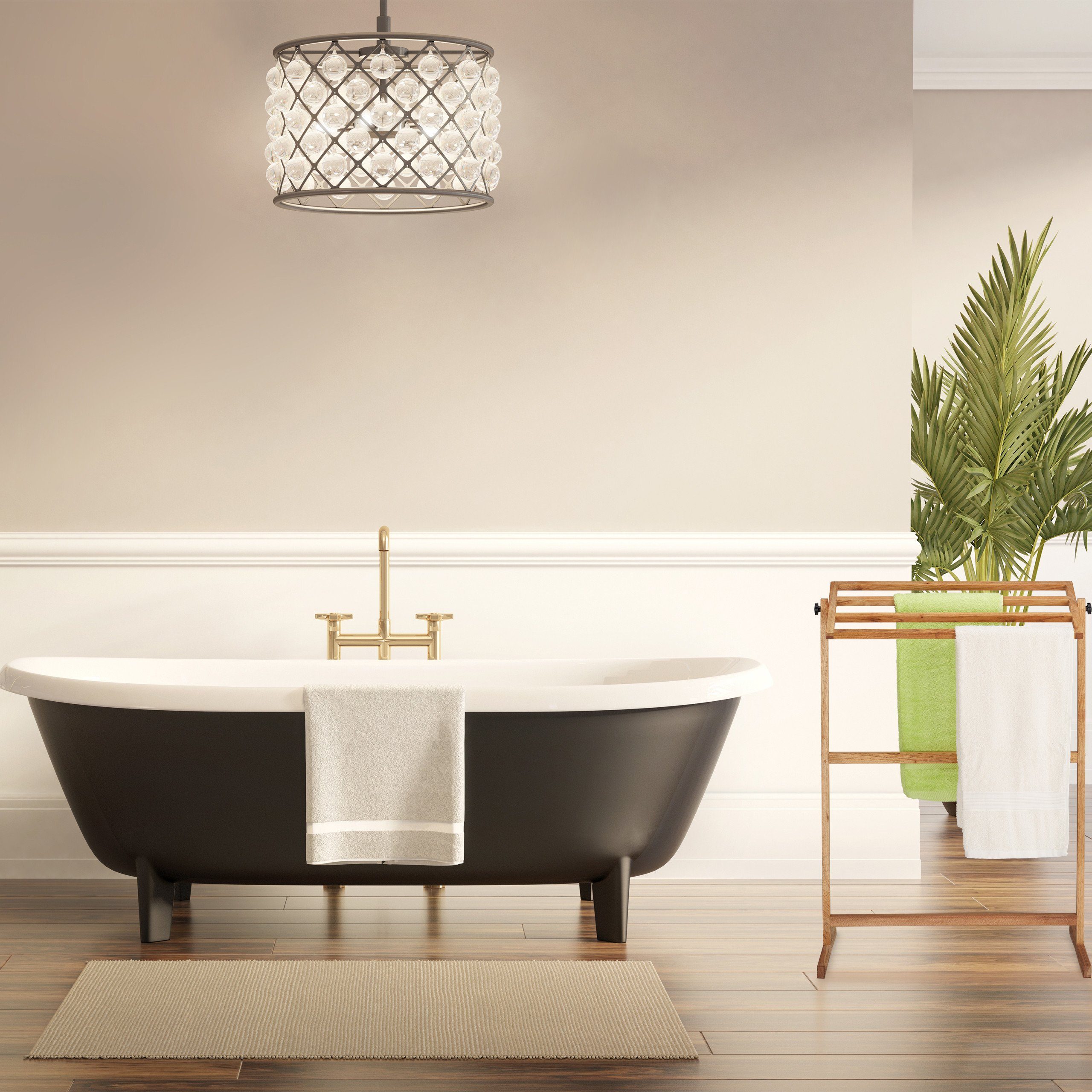 relaxdays Handtuchständer Handtuchhalter stehend Walnuss