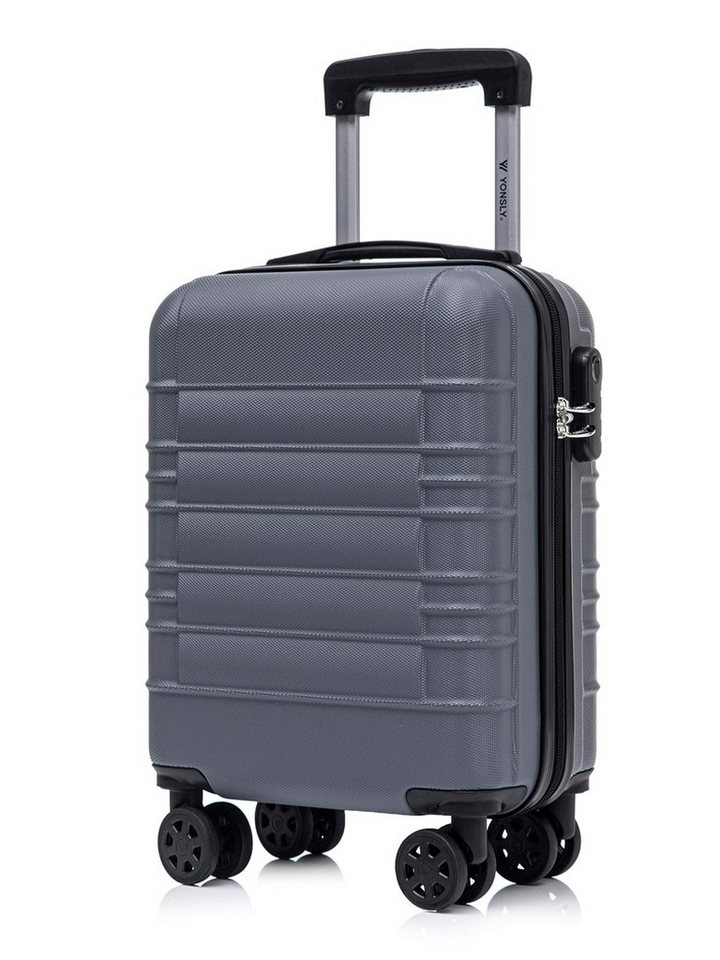 YONSLY Hartschalen-Trolley Hartschalen-Reisekoffer Trolley mit 4 Rollen und Zahlenschloss, 4 Rollen, leicht, robust und komfortabel für Kurztrip bis Urlaubsreise
