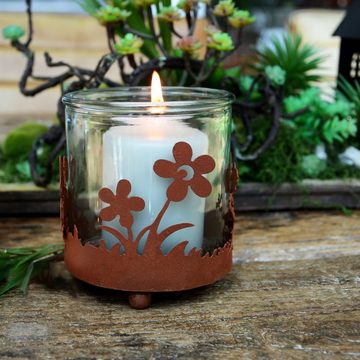 UNUS GARDEN Windlicht Kerzenhalter aus Glas Feen und Blumen (2 St)