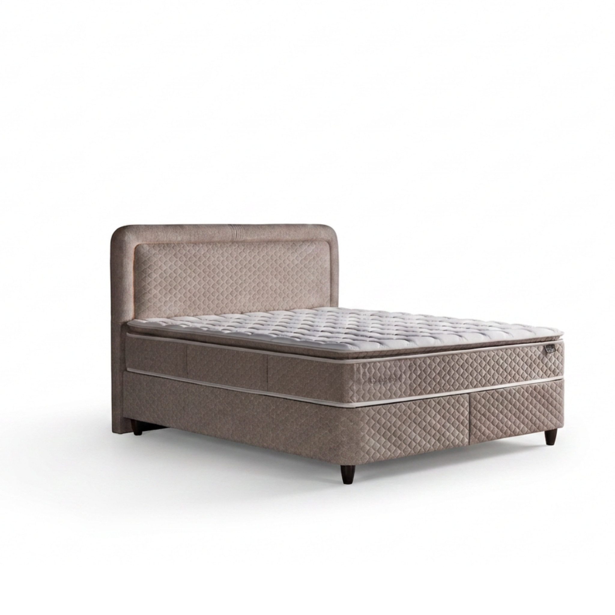 Bambi Boxspringbett mit Matratze LED-Beleuchtung, USB & Typ-C inkl. Lieferung (2 Bettkästen, 1 Matratze, 1 Kopfteil), LED Lichtleiste, USB & Typ-C