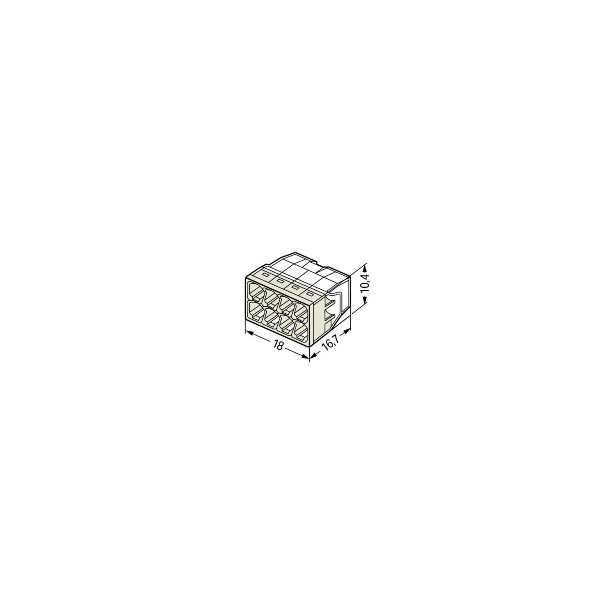 WAGO Koax-Kabelverbinder WAGO GmbH& Co. KG Verbindungsdosenklemme 8x 0.5-2.5 2273-208 50 Stk