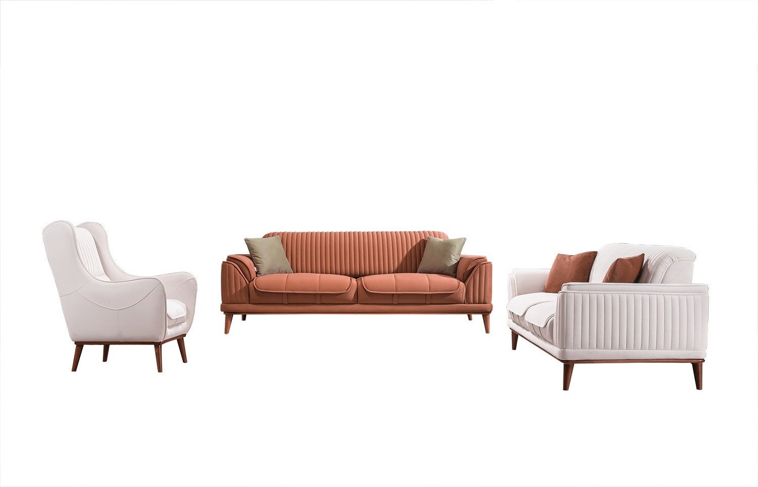 Villa Möbel Polstergarnitur Bond, (Set, Set besteht aus: 3 Sitzer+3 Sitzer+Sessel), mit Relax-/Bettfunktion durch verstellbare Rückenlehne