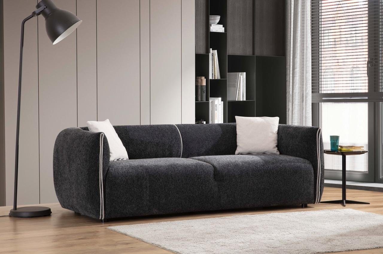 JVmoebel 3-Sitzer Sofa 3 Sitzer Luxus Wohnzimmer Möbel Stoff Couchen Dreisitzer grau Neu, 1 Teile, Made in Europe