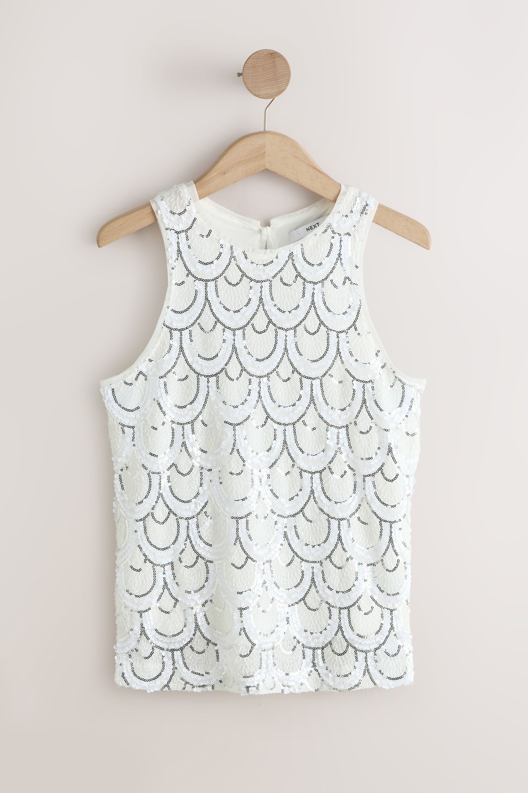 Kurzarmbluse Ärmelloses Tanktop mit Pailletten, Brautmode