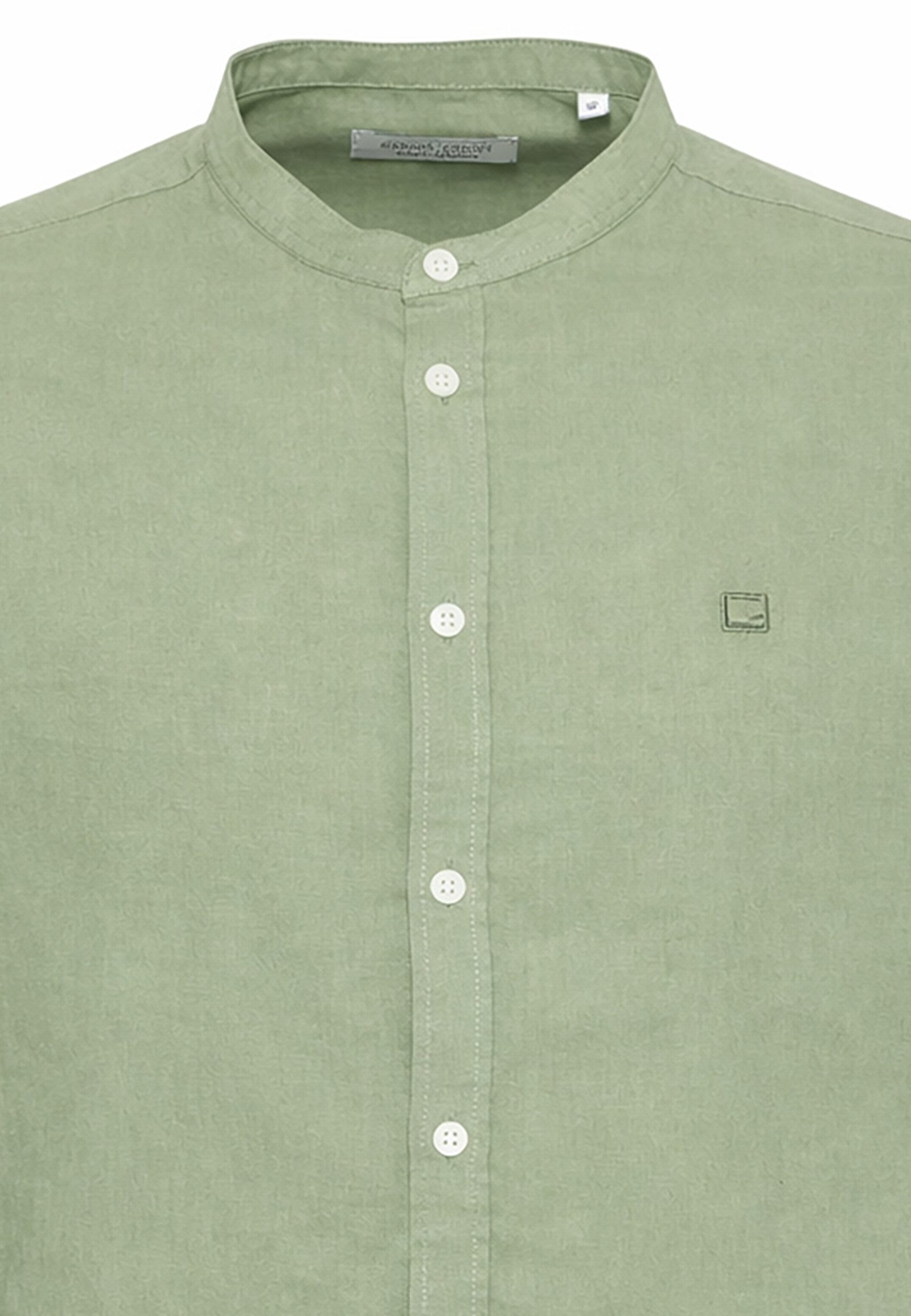 Casual Friday Langarmhemd Leinen Baumwollmix Stehkragen Langarm Knopfleiste LookfürHerren (1-tlg) CFANTON 0053 CC LS LINEN MIX