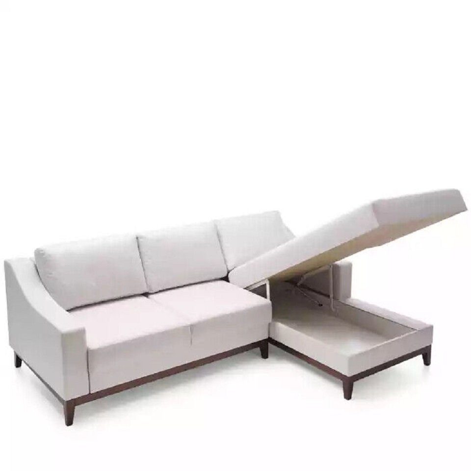 JVmoebel Ecksofa Weiß L Form Europe Sofa Polster Ecksofa Teile, 1 Design Textil, Made in Wohnlandschaft