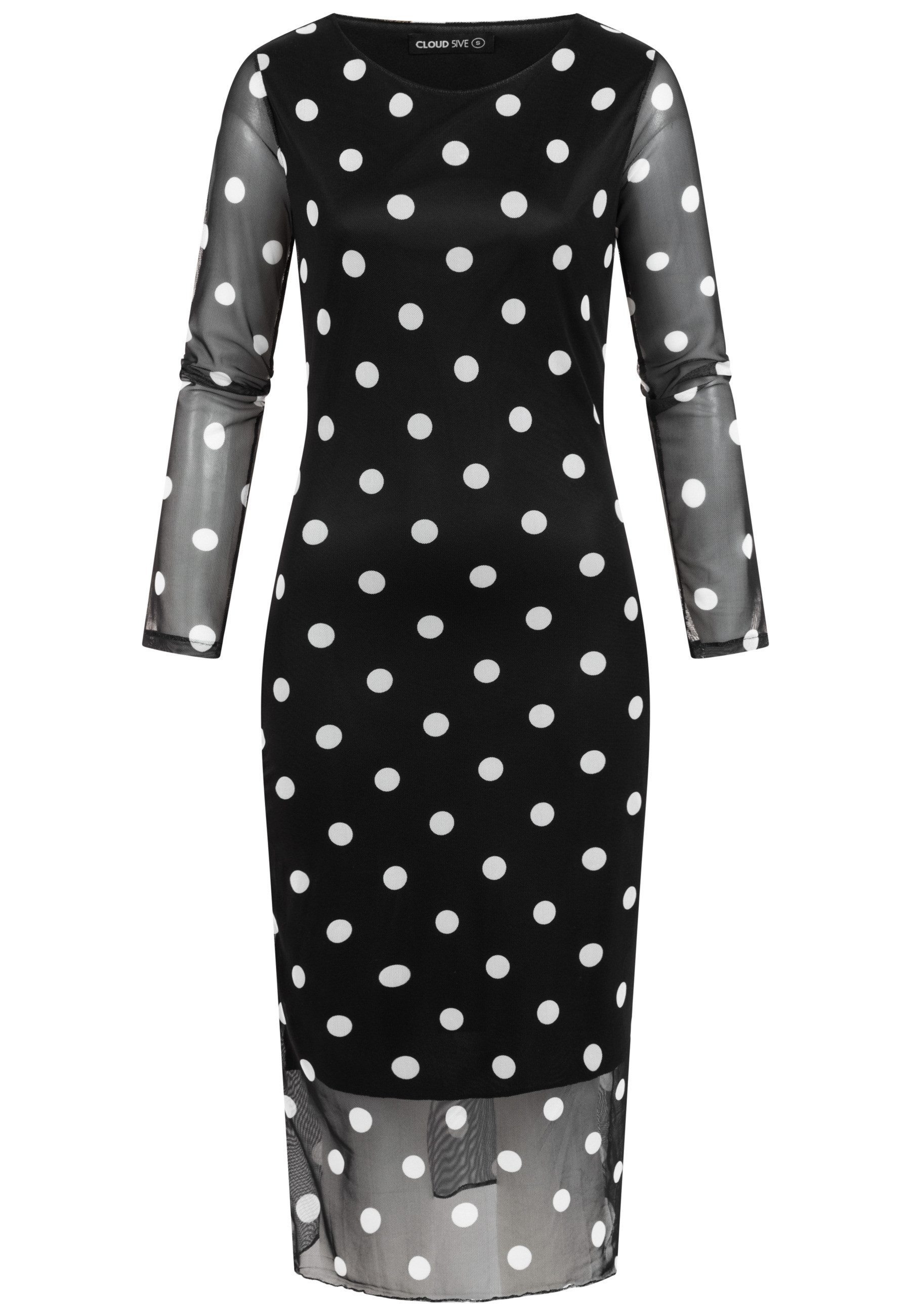 CLOUD 5IVE A-Linien-Kleid CLOUD 5IVE Long-sleeve Dress Polka Dots (1-tlg)