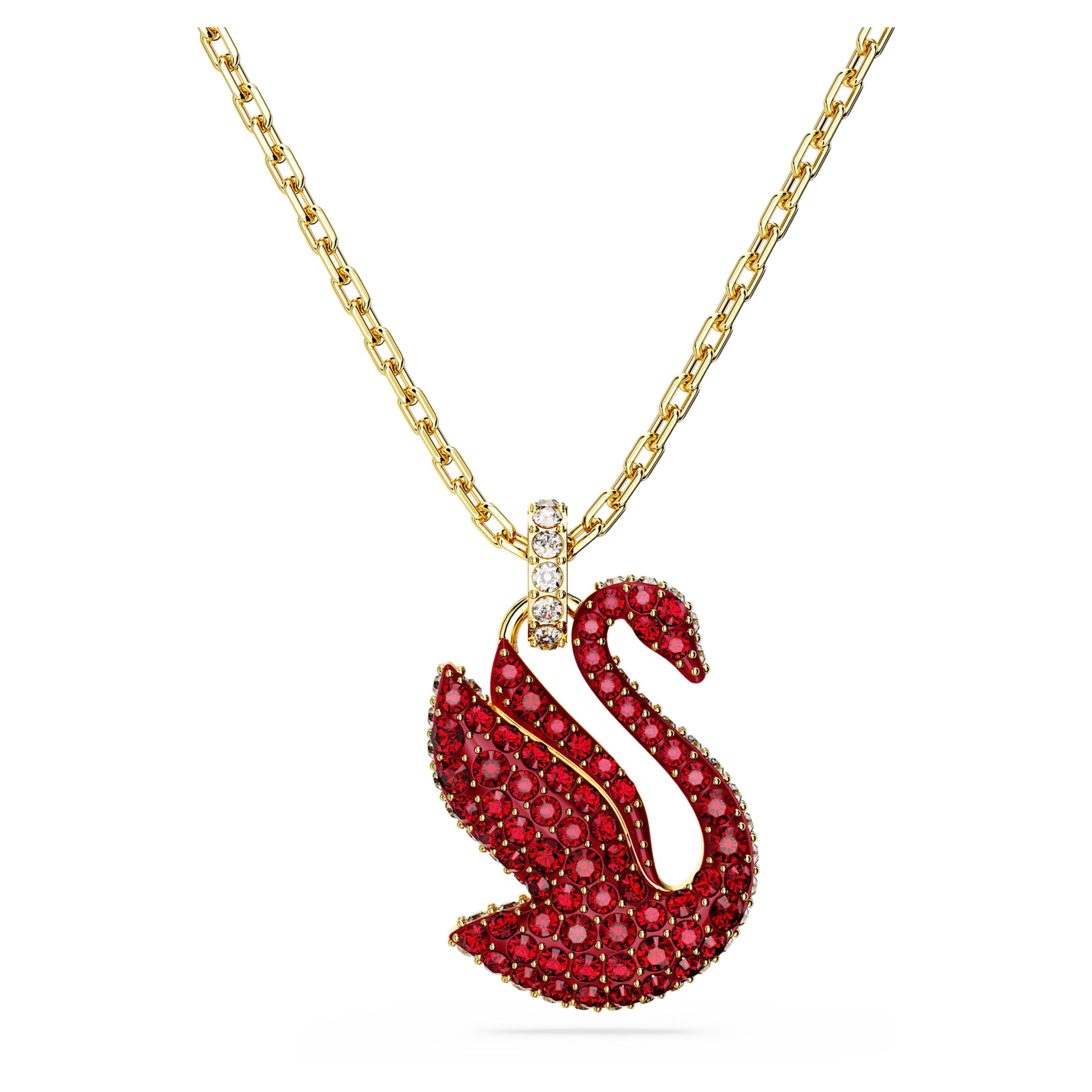 Swarovski Charm-Kette Halskette Schwan 5647871 Mittel, Rot, Goldlegierungss günstig online kaufen