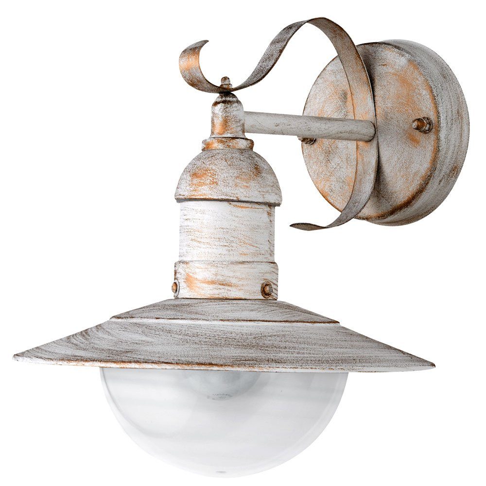 etc-shop LED Außen-Wandleuchte, Leuchtmittel inklusive, Warmweiß, Außenwandleuchte Laterne Gartenlampe LED Terrassenleuchte weiß gold