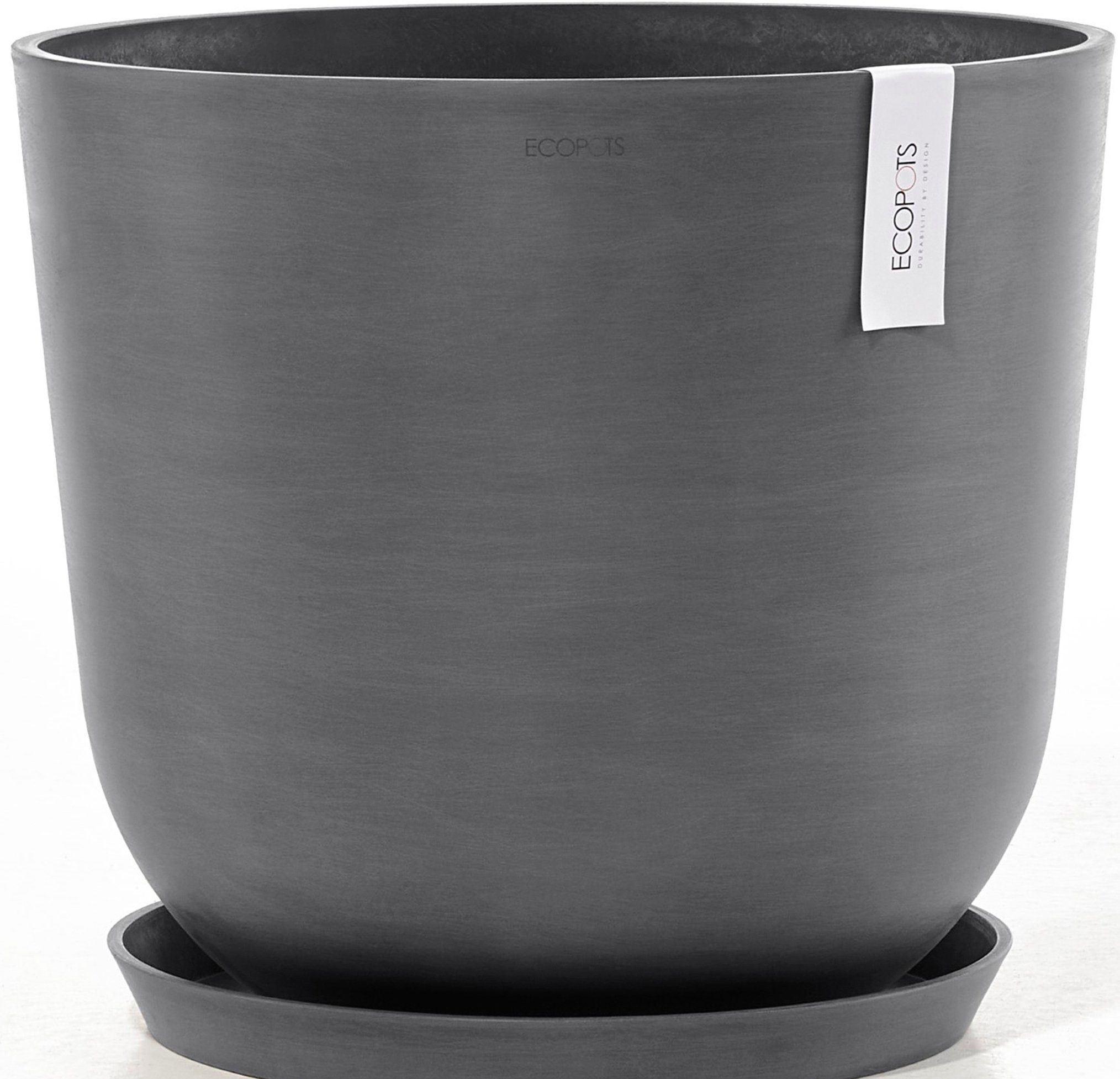 ECOPOTS Blumentopf Oslo 45 + Wassersystem Grau, für innen und außen: frostsicher, bruchsicher und lichtbeständig