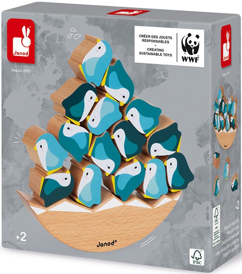 Wald Schaukel-Pinguine, WWF® - Holzspielzeug, weltweit FSC®- Janod Spiel, schützt