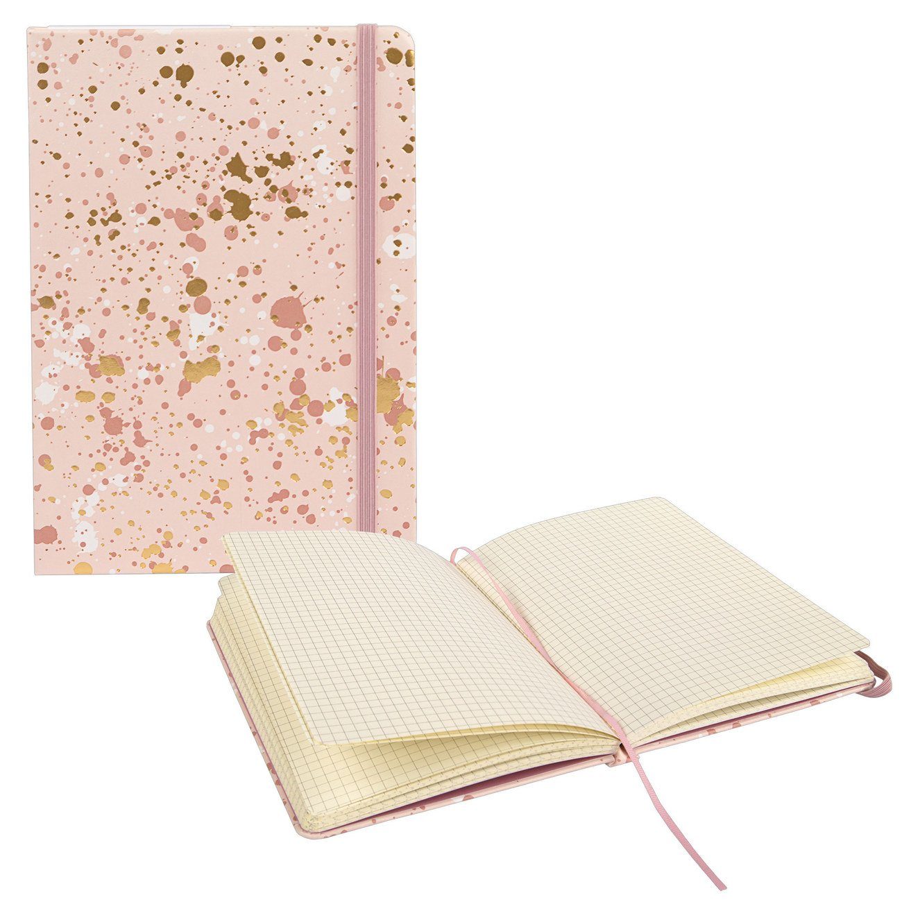 Idena Notizbuch Notizbuch - Notebook - 192 Seiten - kariert - rosé Sparkle