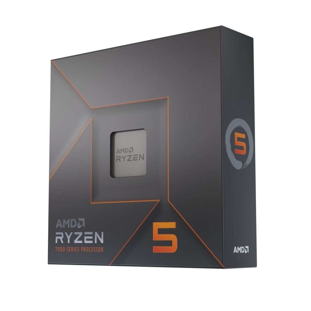 AMD Prozessor Ryzen 5 7600X, 6x 4.7 GHz bis 5,3 GHz Turbo, AM5 Gaming CPU, DDR5-5200, PCIe 5.0, AMD Radeon Graphics