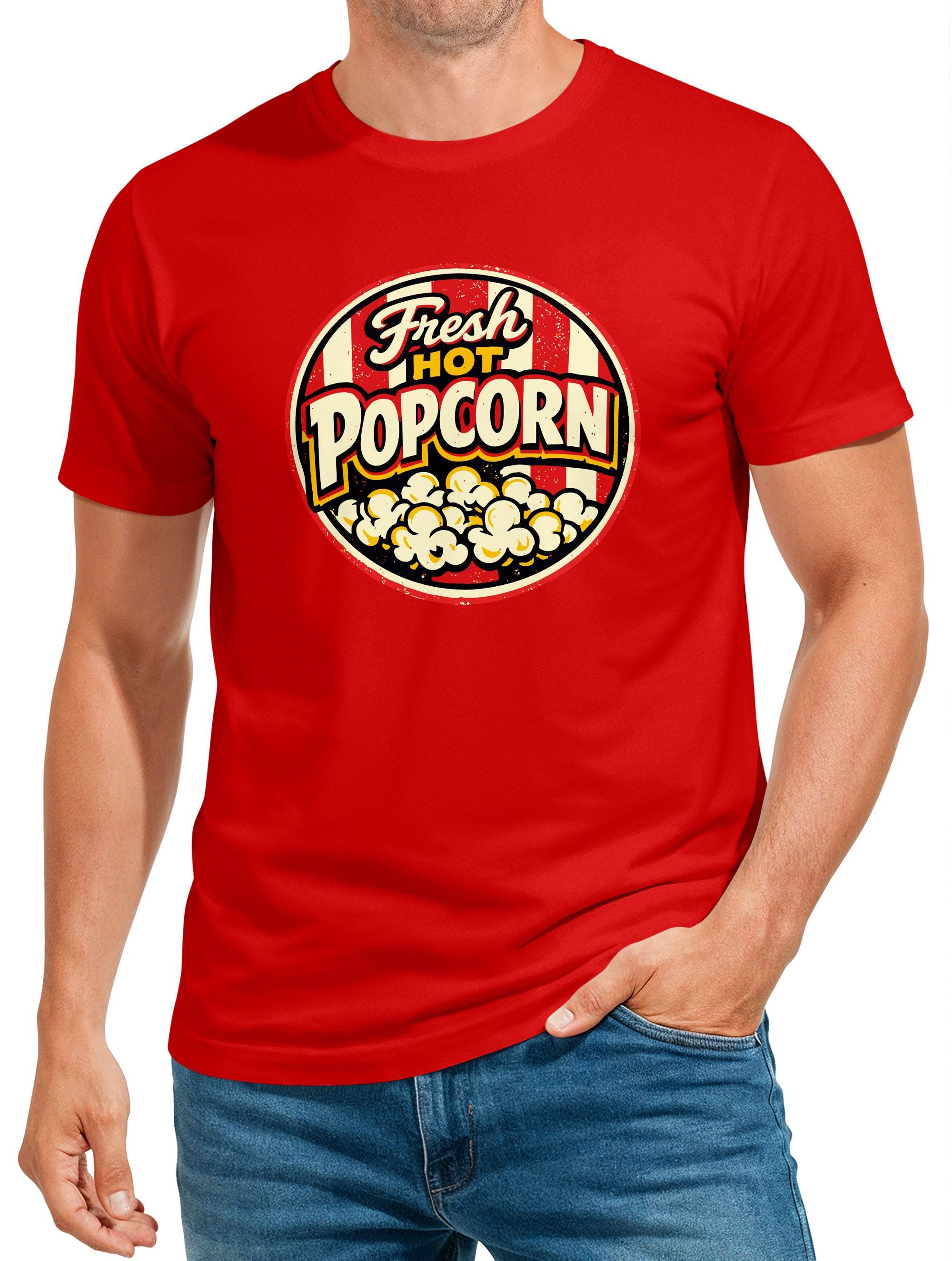 MoonWorks Print-Shirt Herren T-Shirt Fasching Karneval - Fresh Popcorn -Kos günstig online kaufen