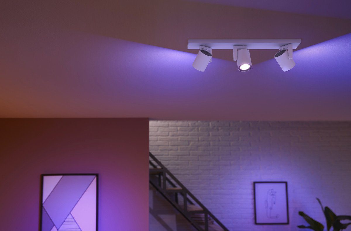 Philips Hue LED Deckenspot White&Color LED LED, 3er wechselbar Ambiance Argenta Spotleuchte