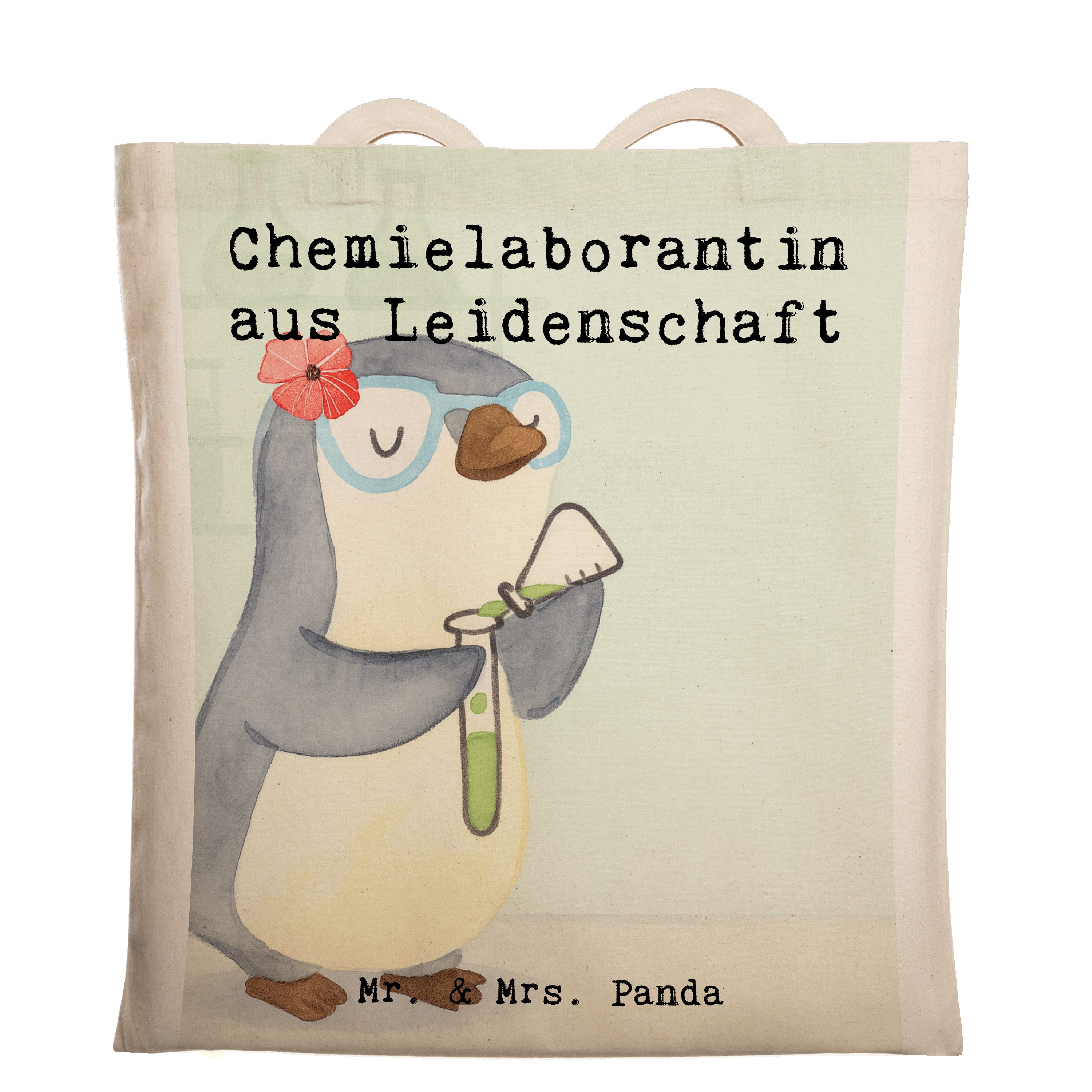 Mr. & Mrs. Panda Tragetasche Chemielaborantin Leidenschaft Design, Umhängetasche, Weiß, Spruch, Sc (Packung, 1-tlg)
