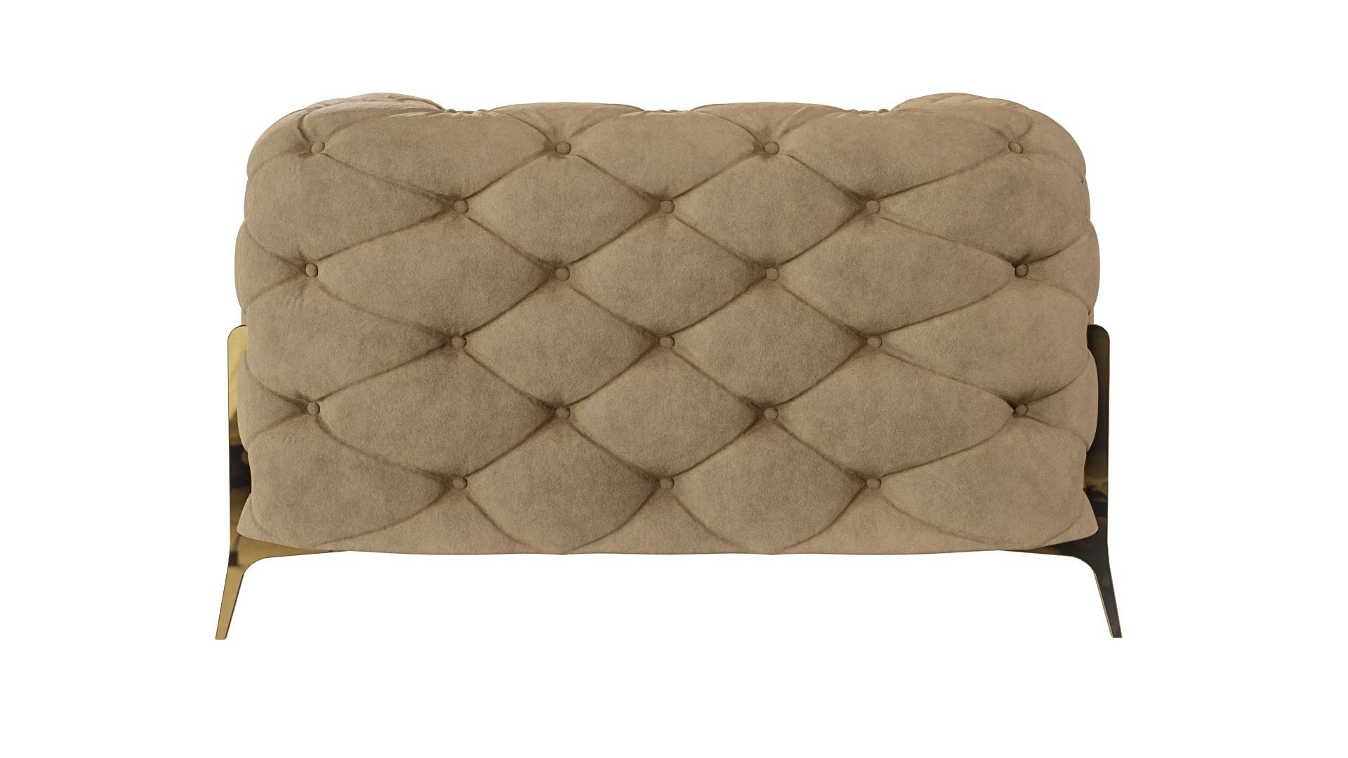 S-Style Möbel Chesterfield-Sessel Ashley mit Goldenen Metall Füßen, mit Wellenfederung