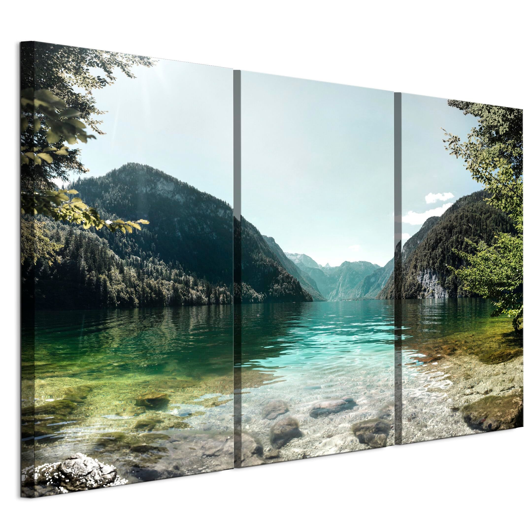 LUMASOUL Leinwandbild 3-teiling - Leinwandbild Natur Motiv - Bilder 90x60 cm