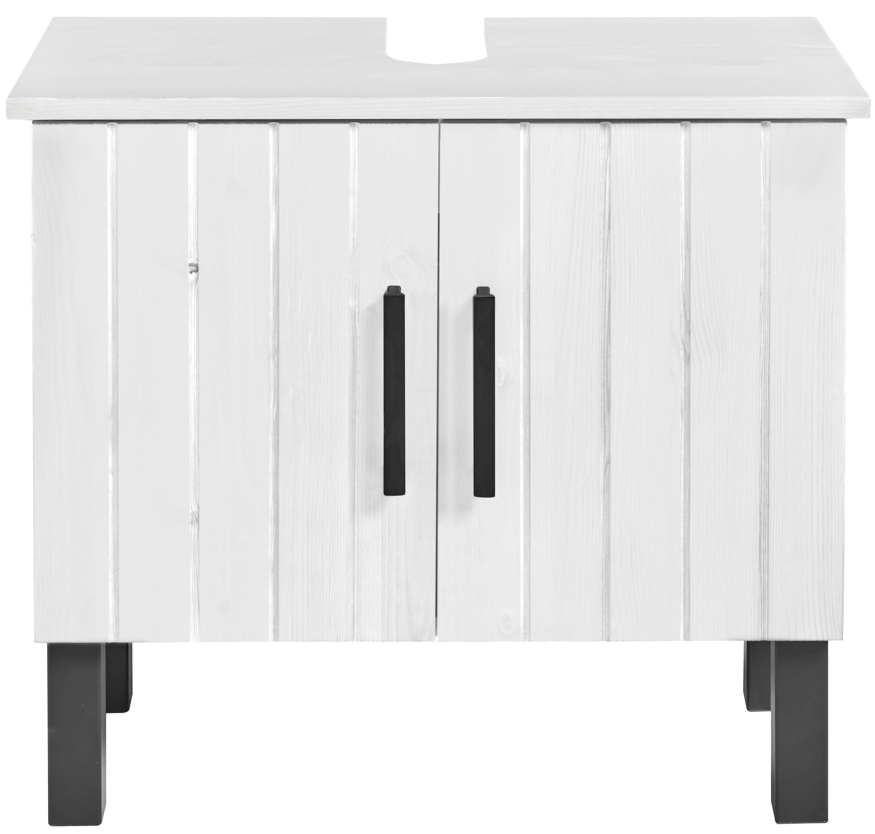 welltime Waschbeckenunterschrank Mary Badmöbel Breite cm, 60 weiß Landhaus-Stil, aus im Massivholz
