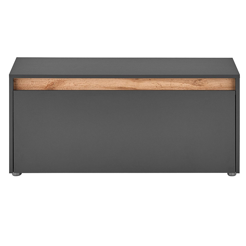 Lomadox Schuhbank CRISP-61, in anthrazit mit Wotan Eiche Nb., 1 Klappe, 100 cm breit