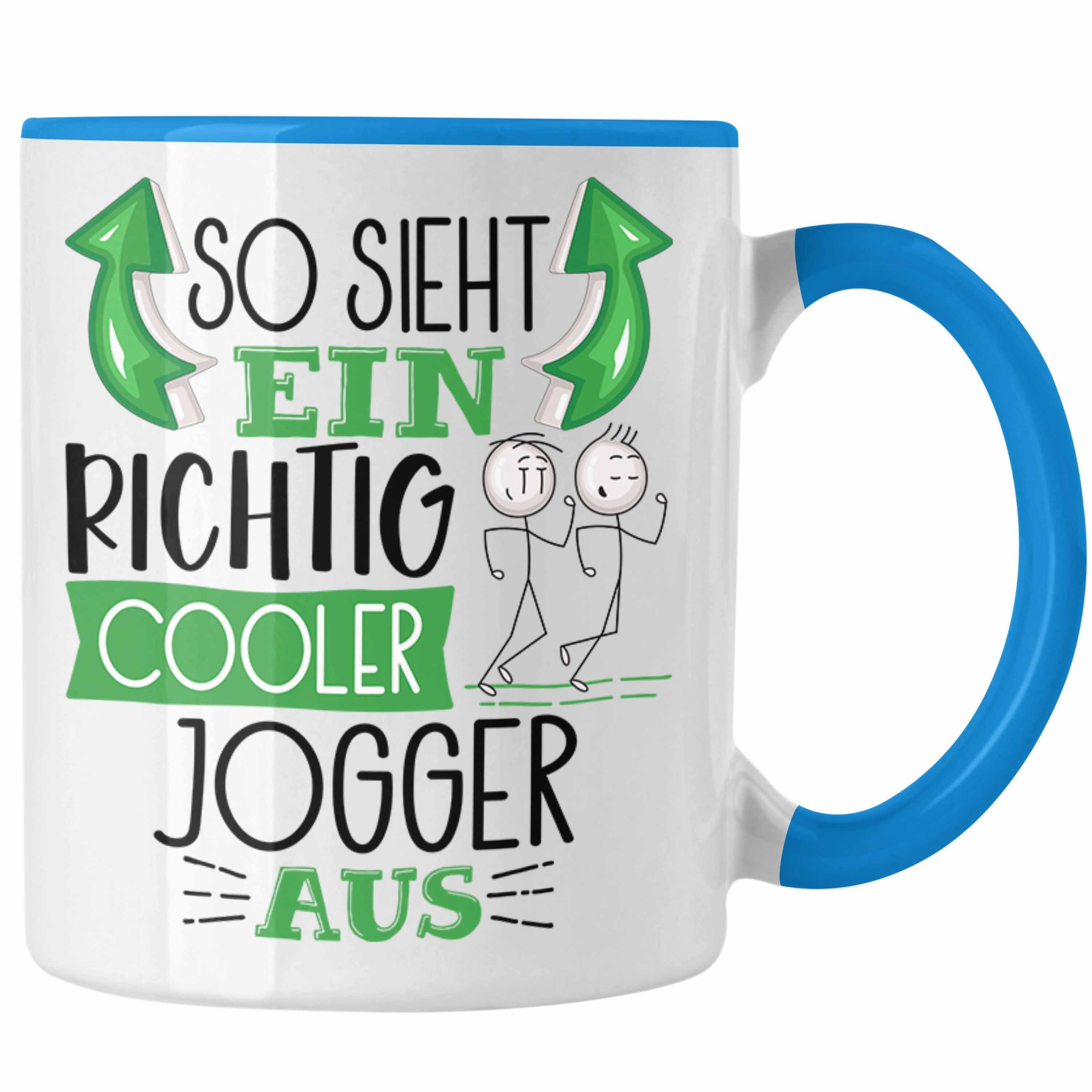 Trendation Tasse So Sieht Ein Richtig Cooler Jogger Aus Geschenk Tasse Lustiger Spruch Blau | Teetassen