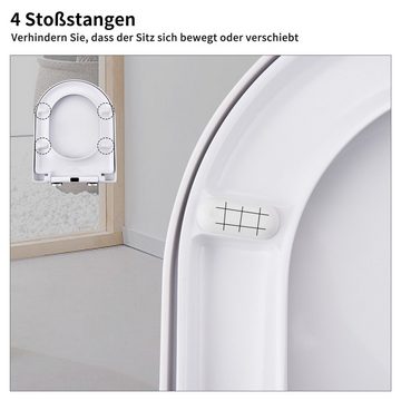 HOMELODY WC-Sitz Toilettendeckel WC Sitz D Form Klodeckel mit Quick-Release-Funktion, und Softclose Absenkautomatik Klodeckel abnehmbar Toilettensitz