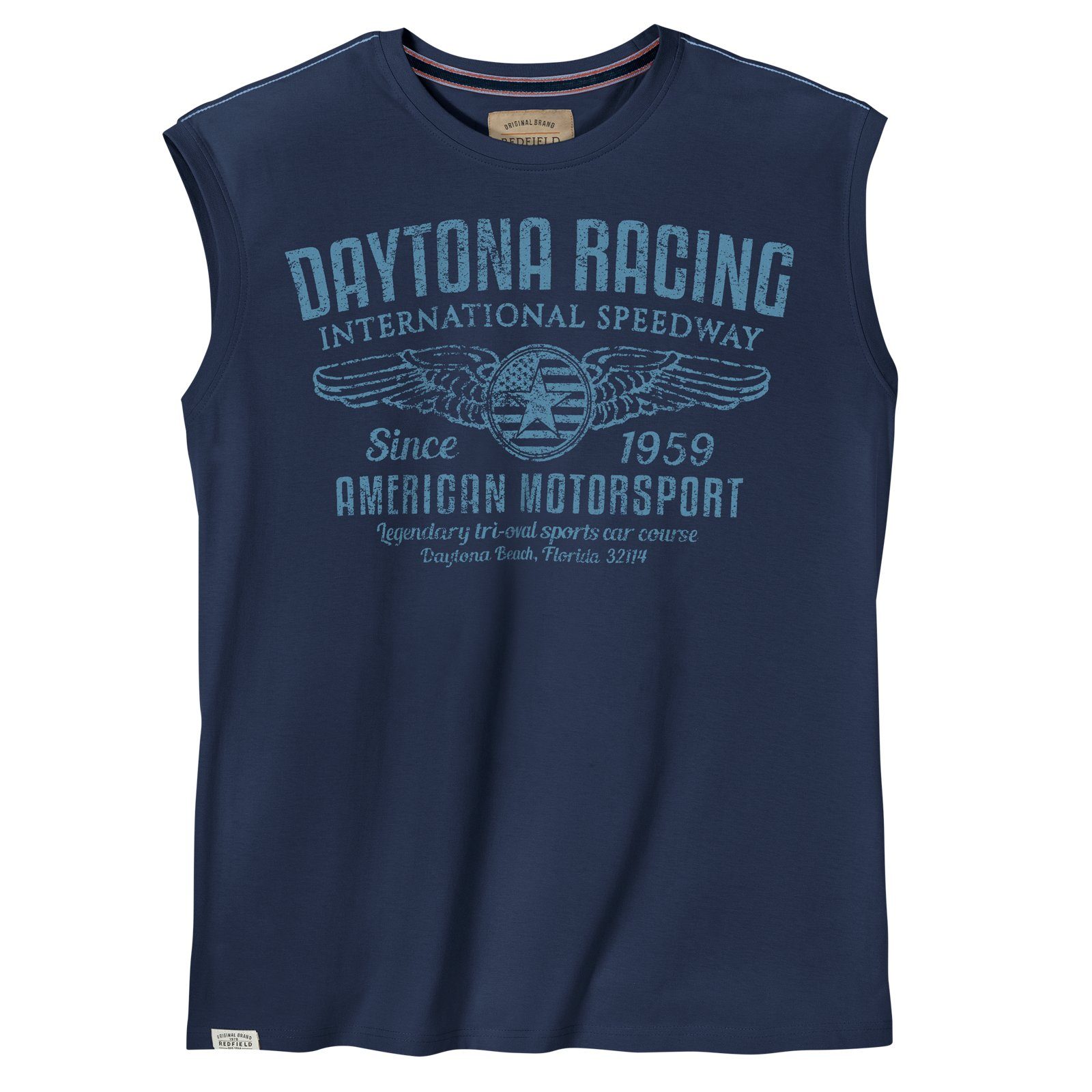 redfield Muscleshirt Große Größen Herren Muskelshirt Daytona Racing denimblau Redfield